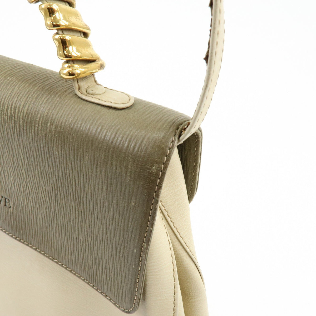 Loewe Vintage Velazquez Top Handle Leather Beige Leather Handbag (Pre-Owned)