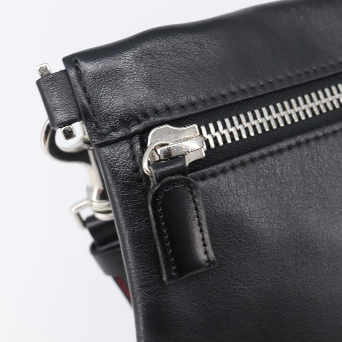 Versace Logo Medusa Wristlet Leather Black Leather Clutche & Pouche Bag (Pre-Owned)