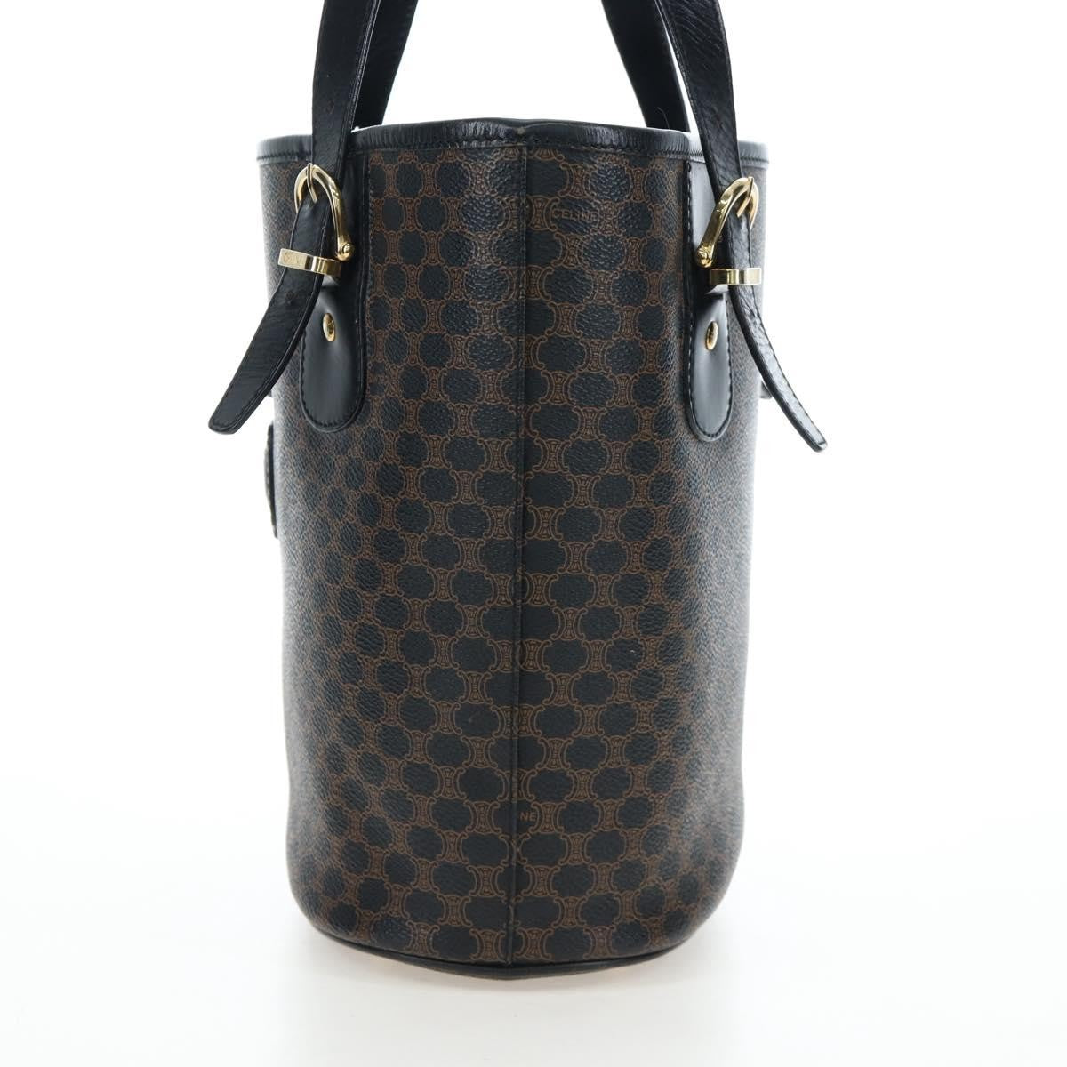 Celine C Macadam Tote Pvc Leather/ Macadam Canvas Black Pvc Shoulder Bag Bag (Pre-Owned)