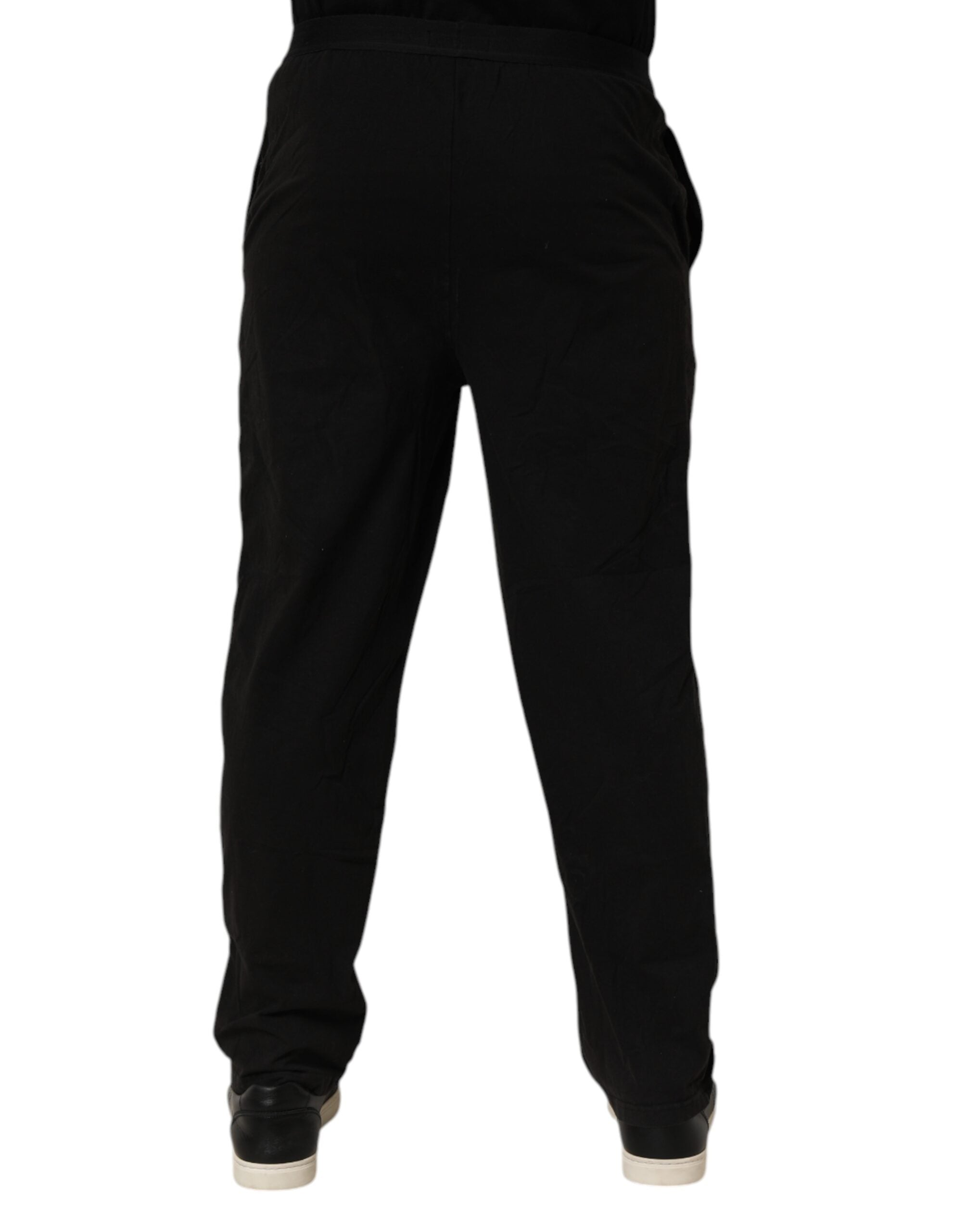 Emporio Armani Black Cotton Blend Logo Waistband Trouser Men's Pants (Pre-Owned)