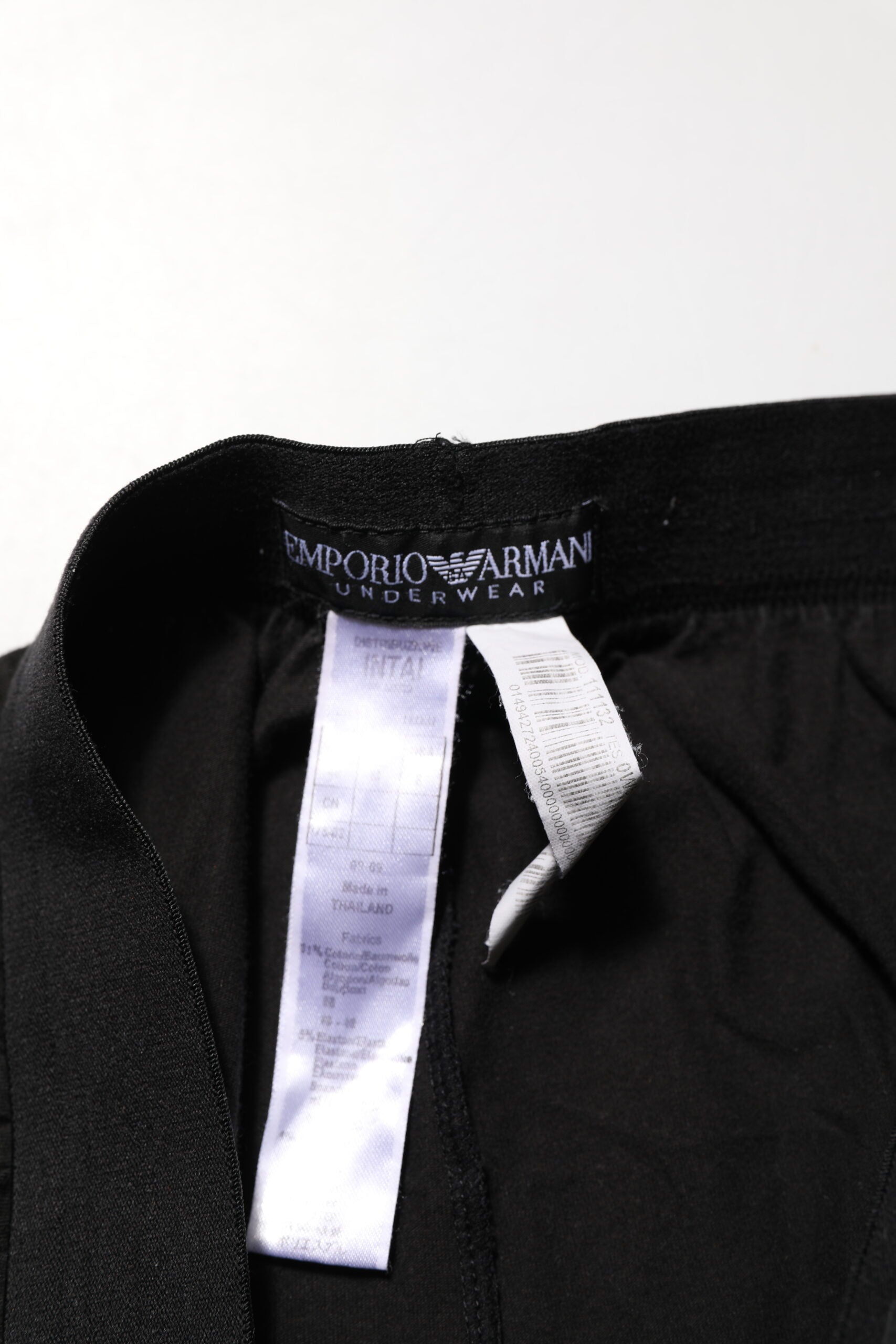 Emporio Armani Black Cotton Blend Logo Waistband Trouser Men's Pants (Pre-Owned)