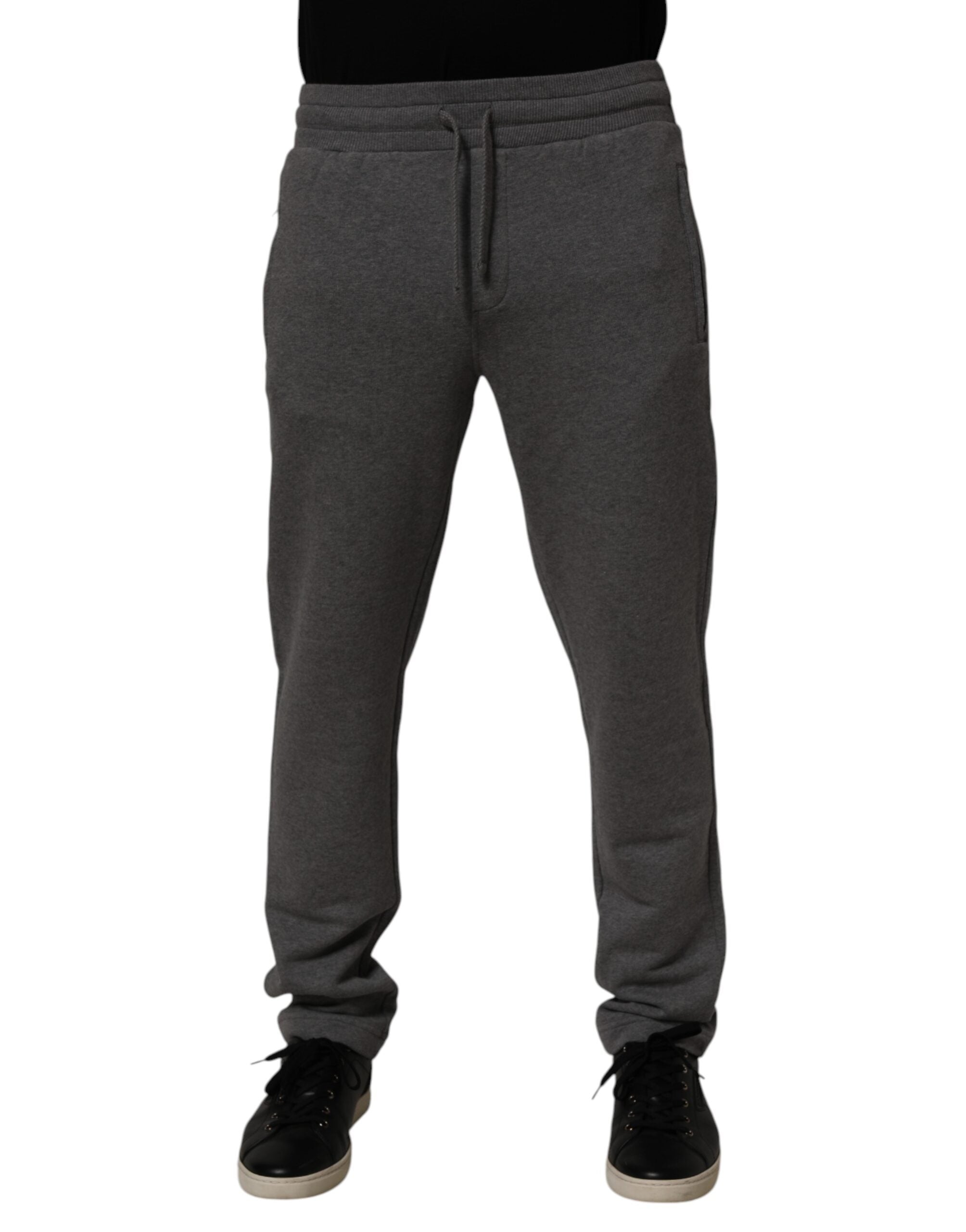 Dolce & Gabbana Gray Cotton Jogger SweatMen's Trouser Men's Pants