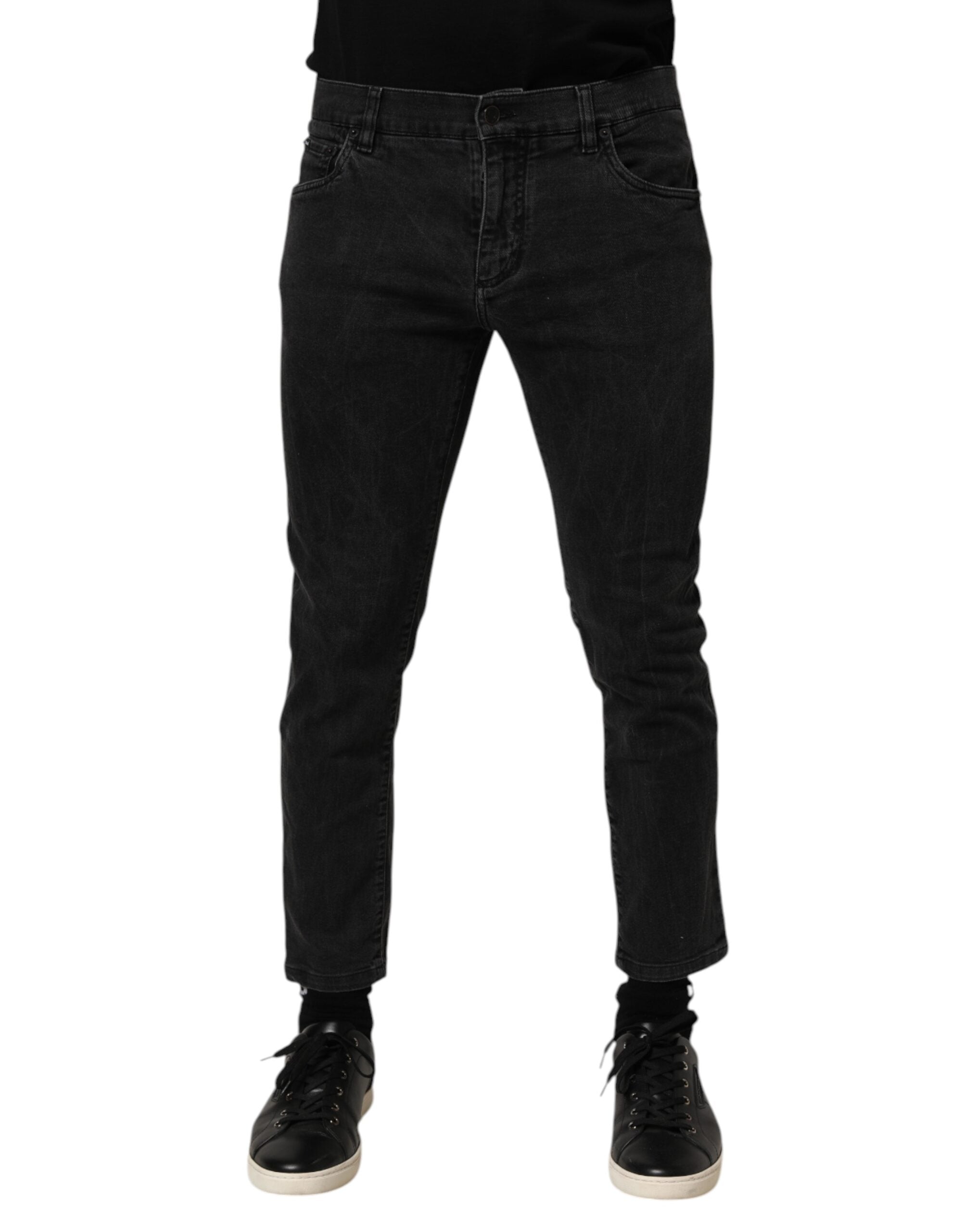 Dolce & Gabbana Dark Gray Cotton Stretch Denim Trouser Men's Jeans (Pre-Owned)