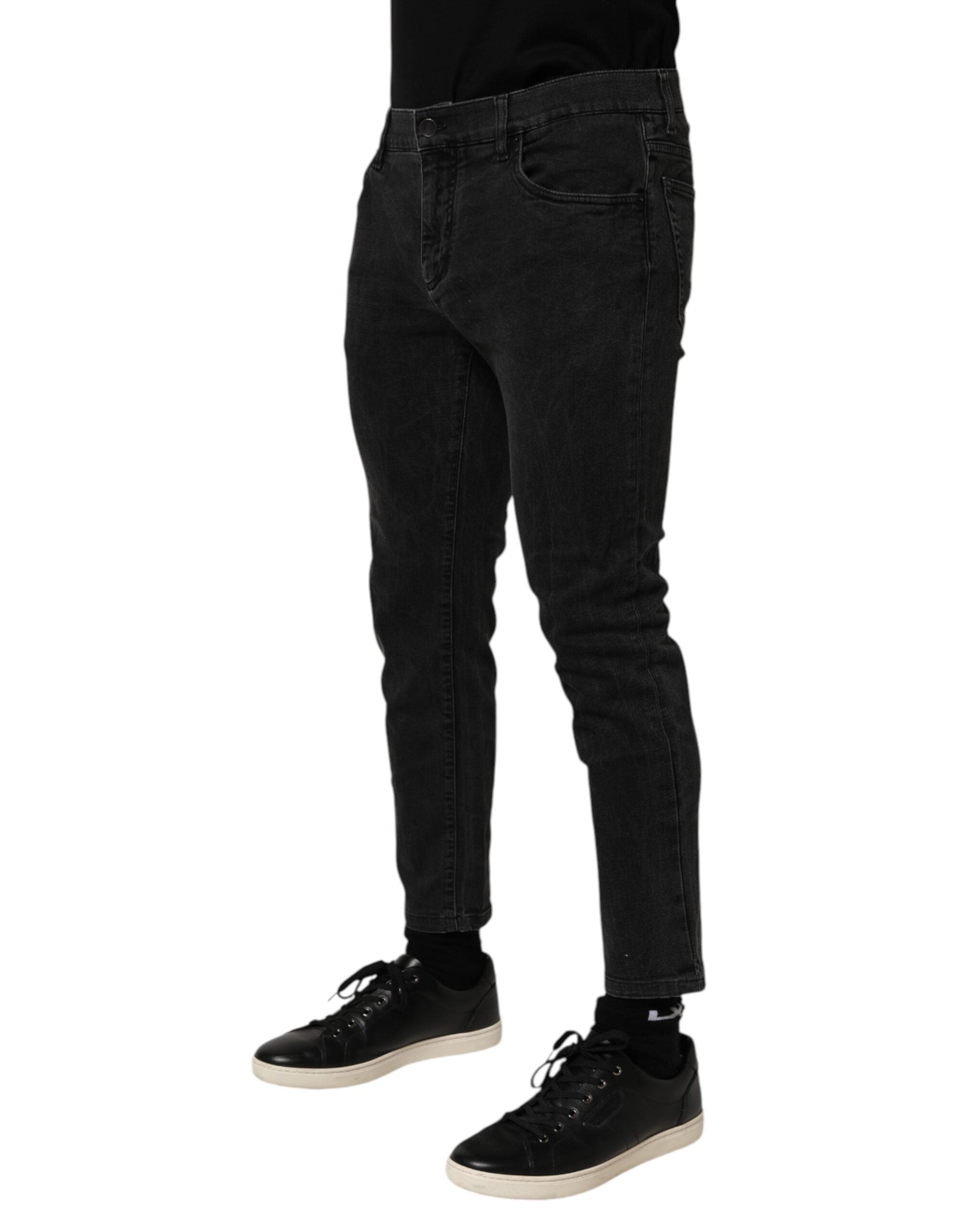 Dolce & Gabbana Dark Gray Cotton Stretch Denim Trouser Men's Jeans (Pre-Owned)