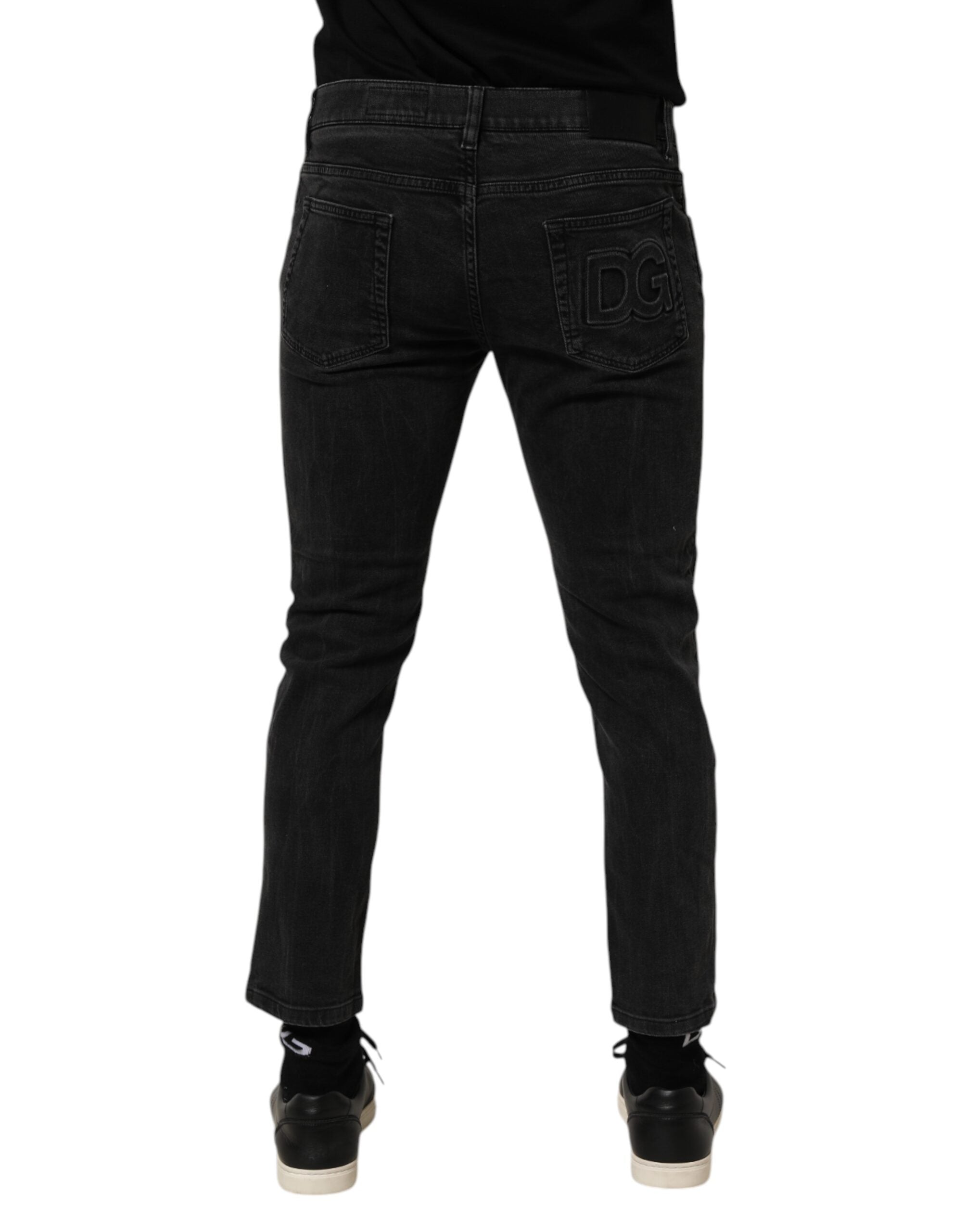 Dolce & Gabbana Dark Gray Cotton Stretch Denim Trouser Men's Jeans (Pre-Owned)