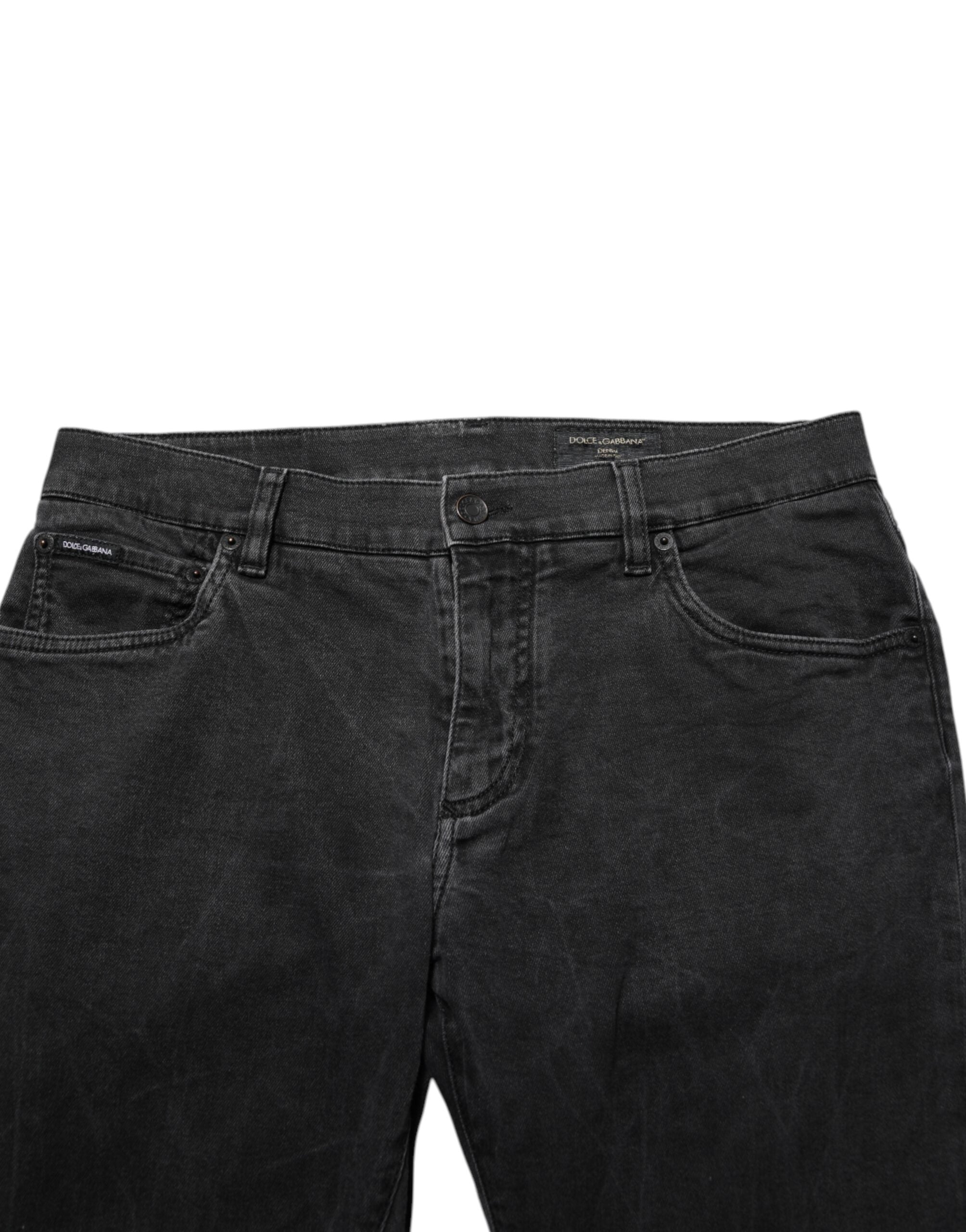 Dolce & Gabbana Dark Gray Cotton Stretch Denim Trouser Men's Jeans (Pre-Owned)