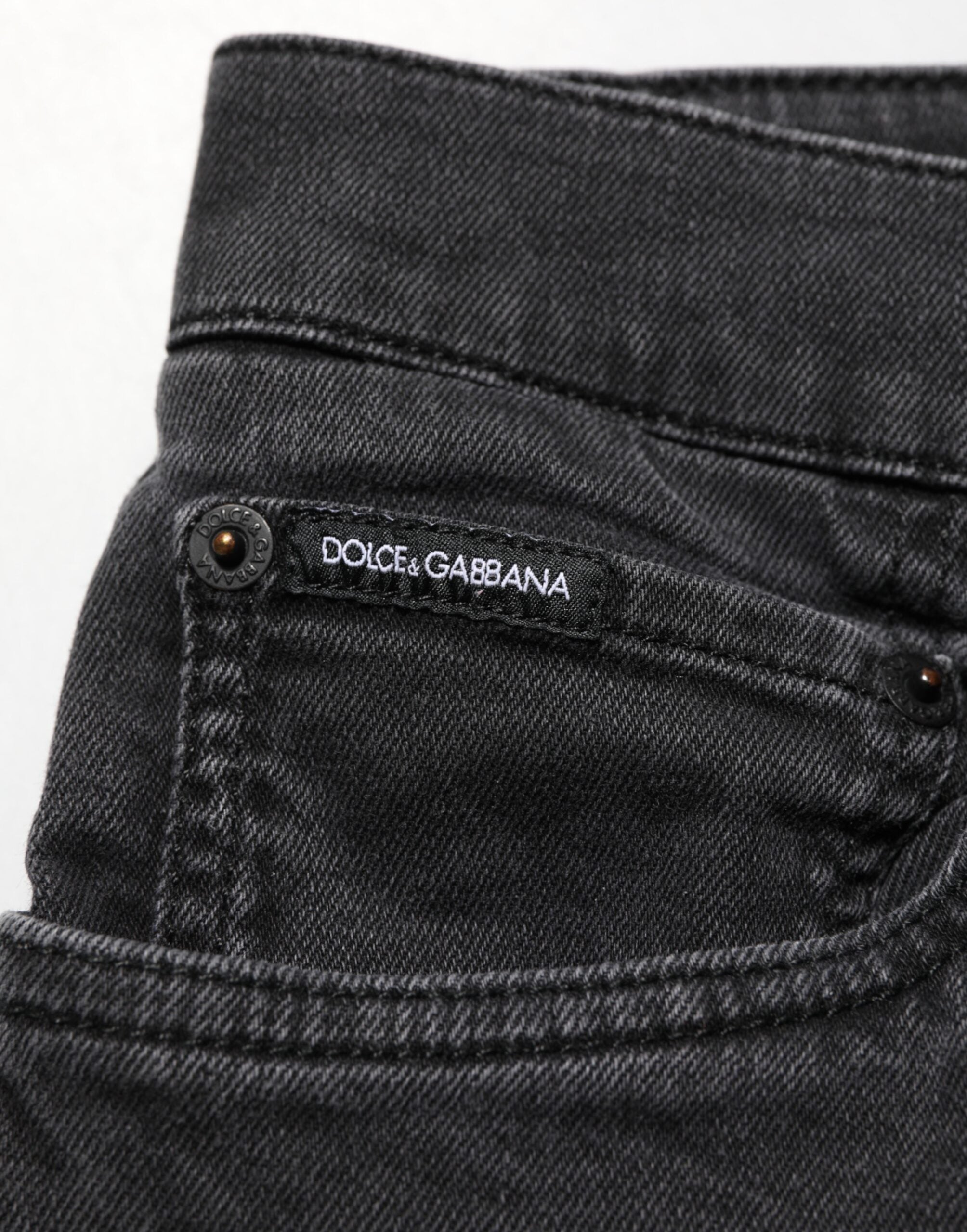 Dolce & Gabbana Dark Gray Cotton Stretch Denim Trouser Men's Jeans (Pre-Owned)