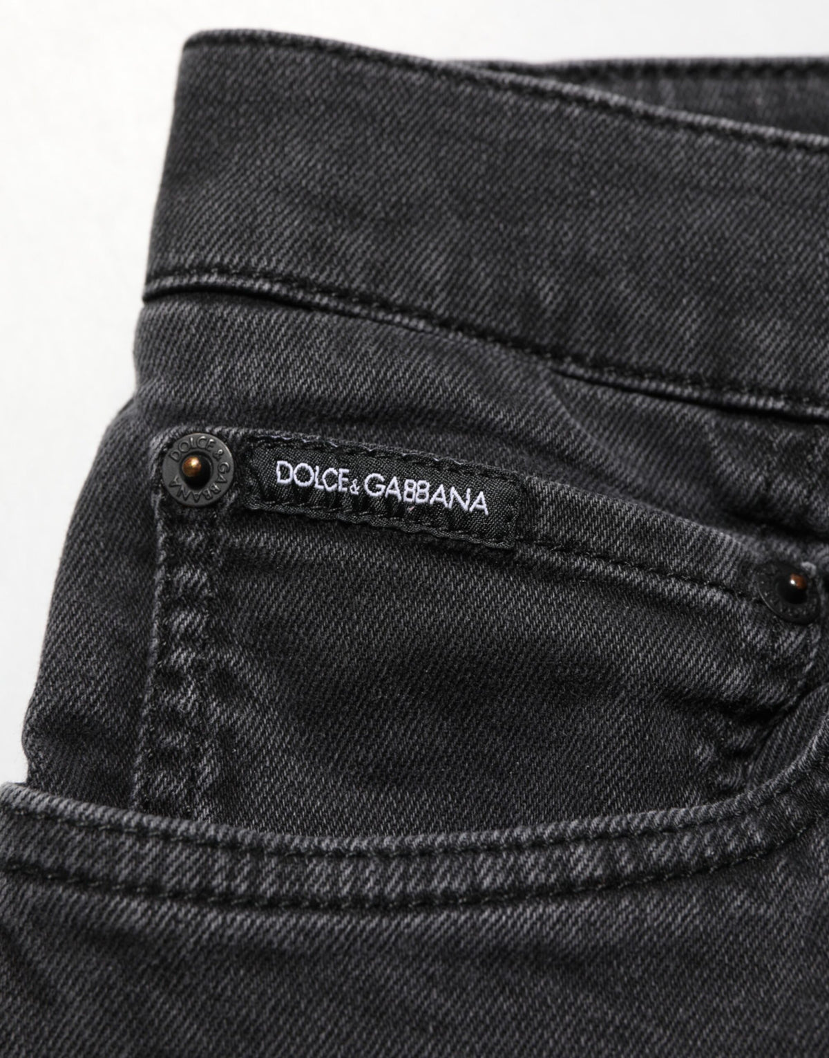 Dolce & Gabbana Dark Gray Cotton Stretch Denim Trouser Men's Jeans (Pre-Owned)