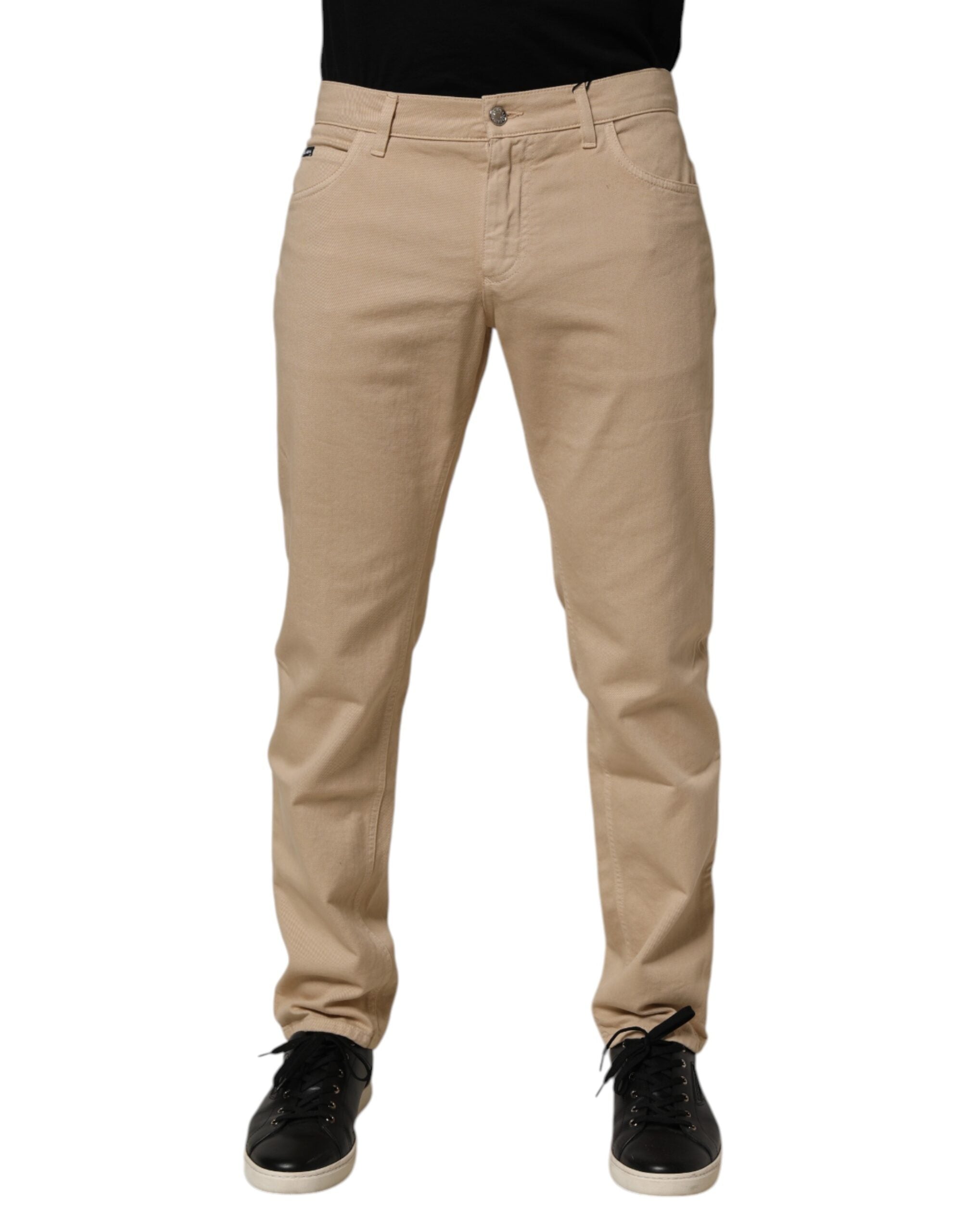 Dolce & Gabbana Beige Cotton Skinny Regular Men Denim Men's Jeans (Pre-Owned)