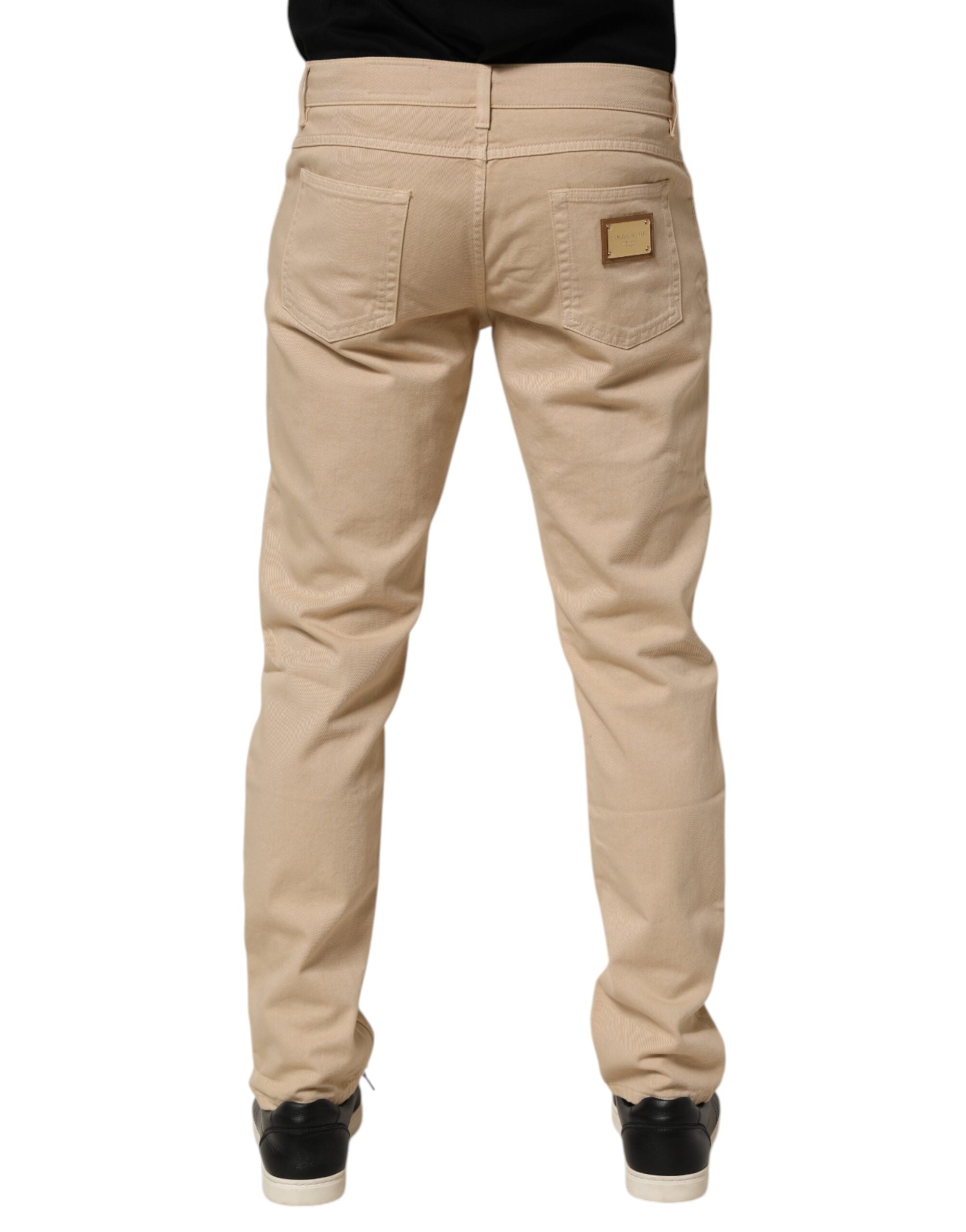 Dolce & Gabbana Beige Cotton Skinny Regular Men Denim Men's Jeans (Pre-Owned)