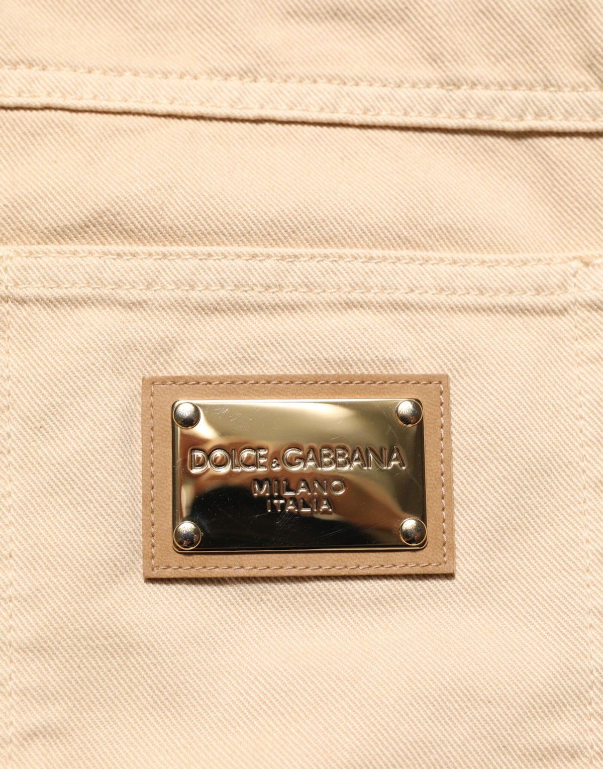 Dolce & Gabbana Beige Cotton Skinny Regular Men Denim Men's Jeans (Pre-Owned)