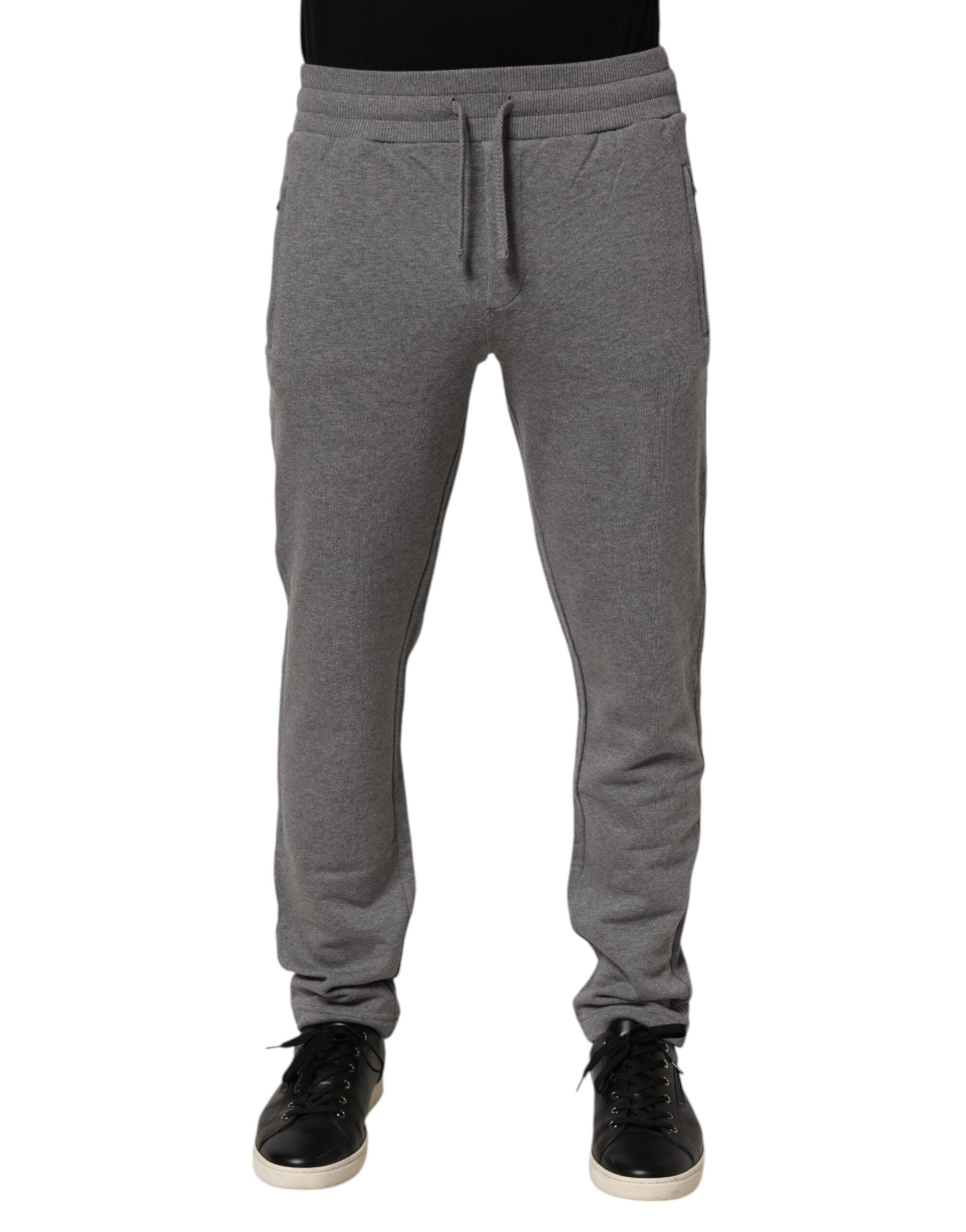 Dolce & Gabbana Cotton Jogger Sweatpants Trouser Men's Gray