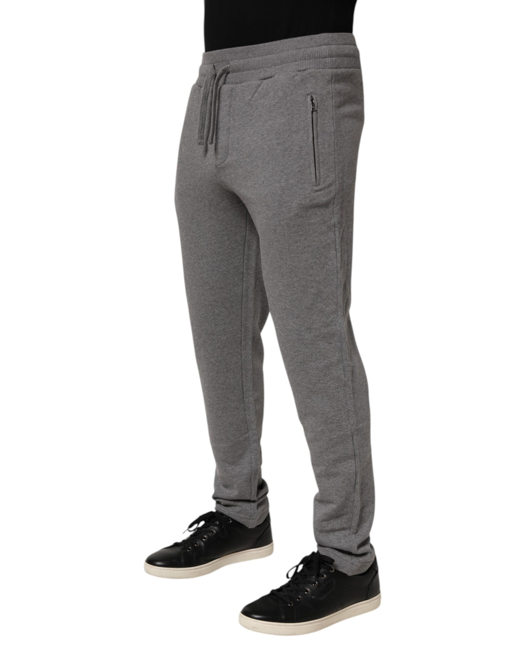 Dolce & Gabbana Cotton Jogger Sweatpants Trouser Men's Gray