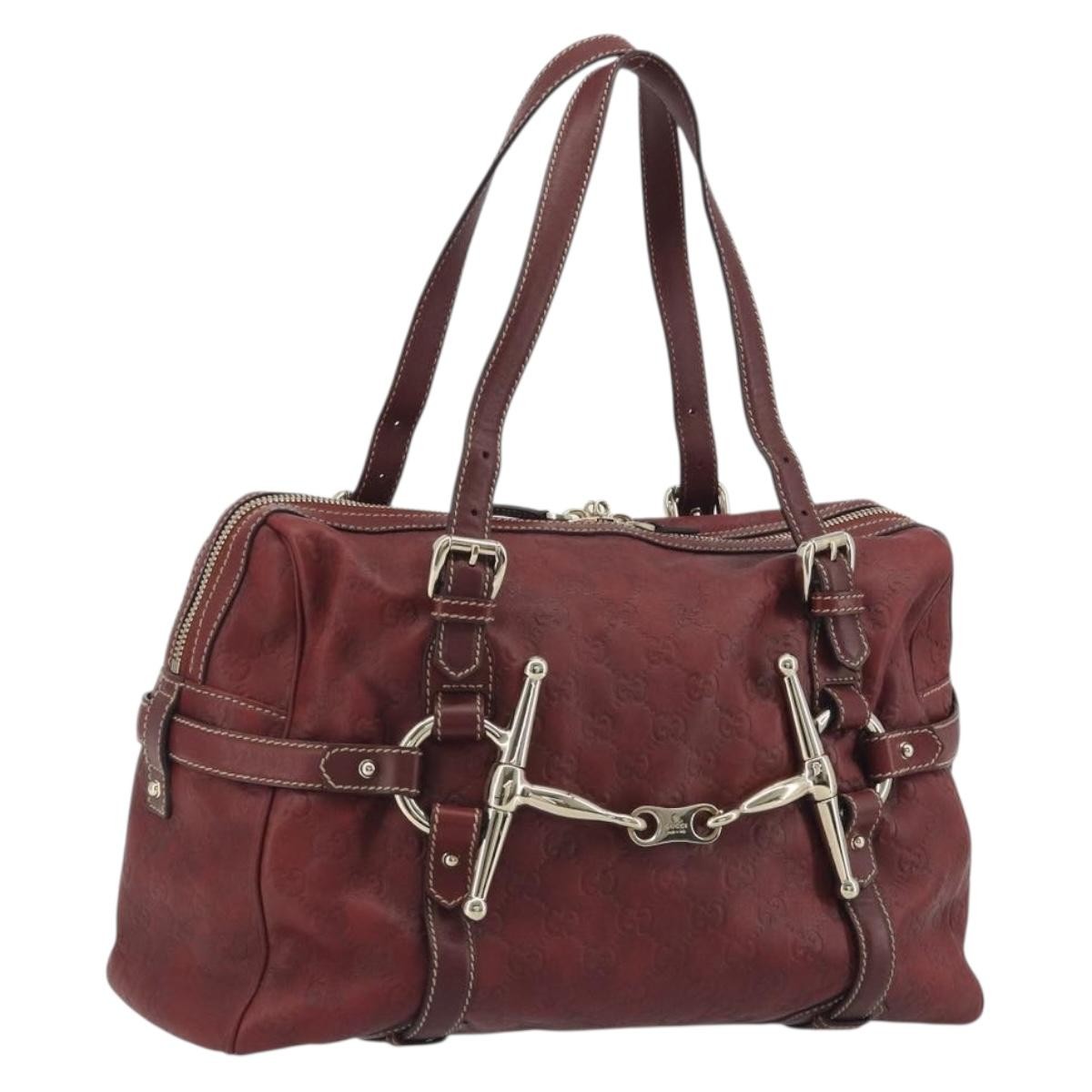 Gucci 85Th Anniversary Boston Guccissima Leather Red Leather Shoulder Bag Bag (Pre-Owned)