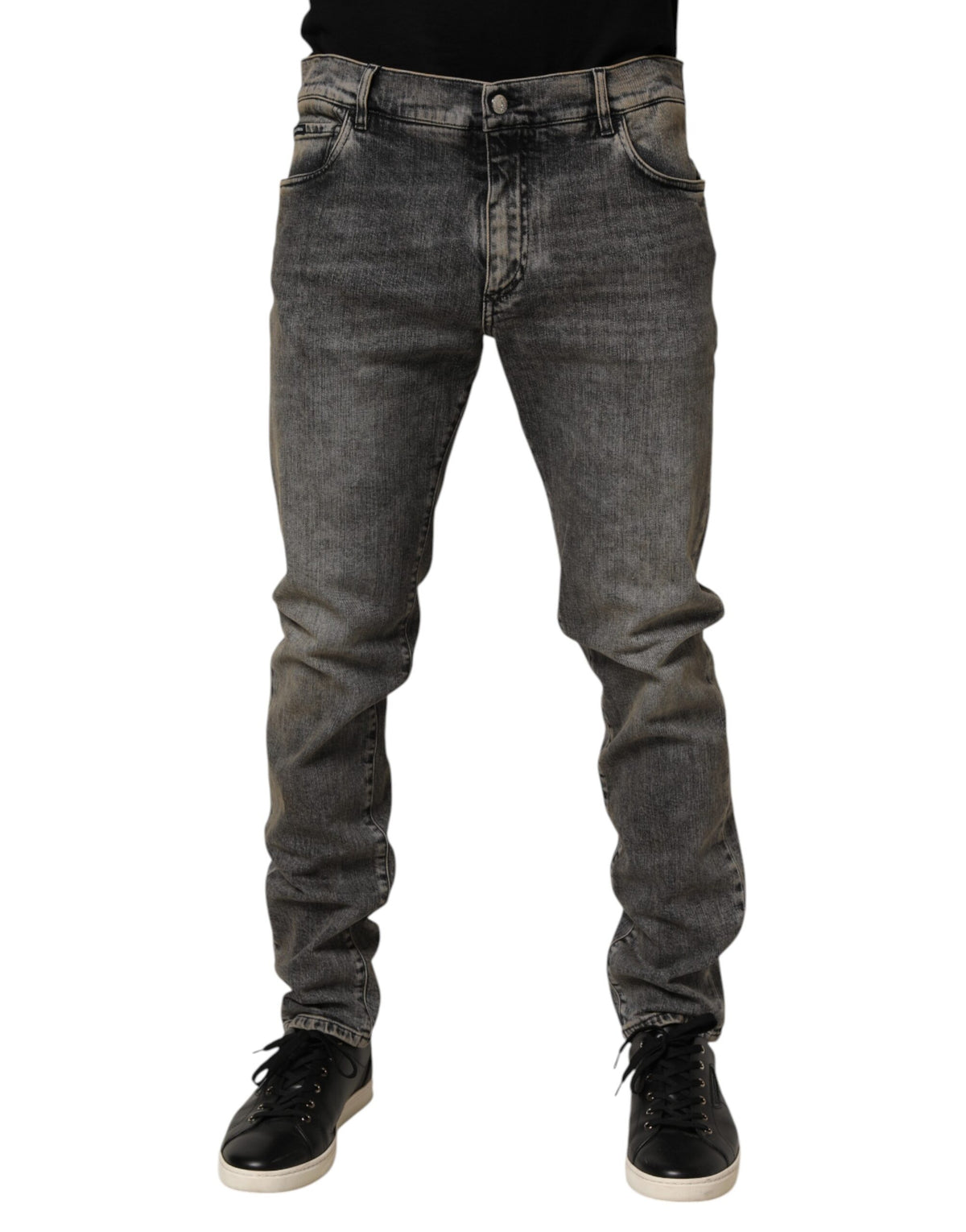 Dolce & Gabbana Gray Cotton Stretch Slim Fit Men Denim Men's Jeans