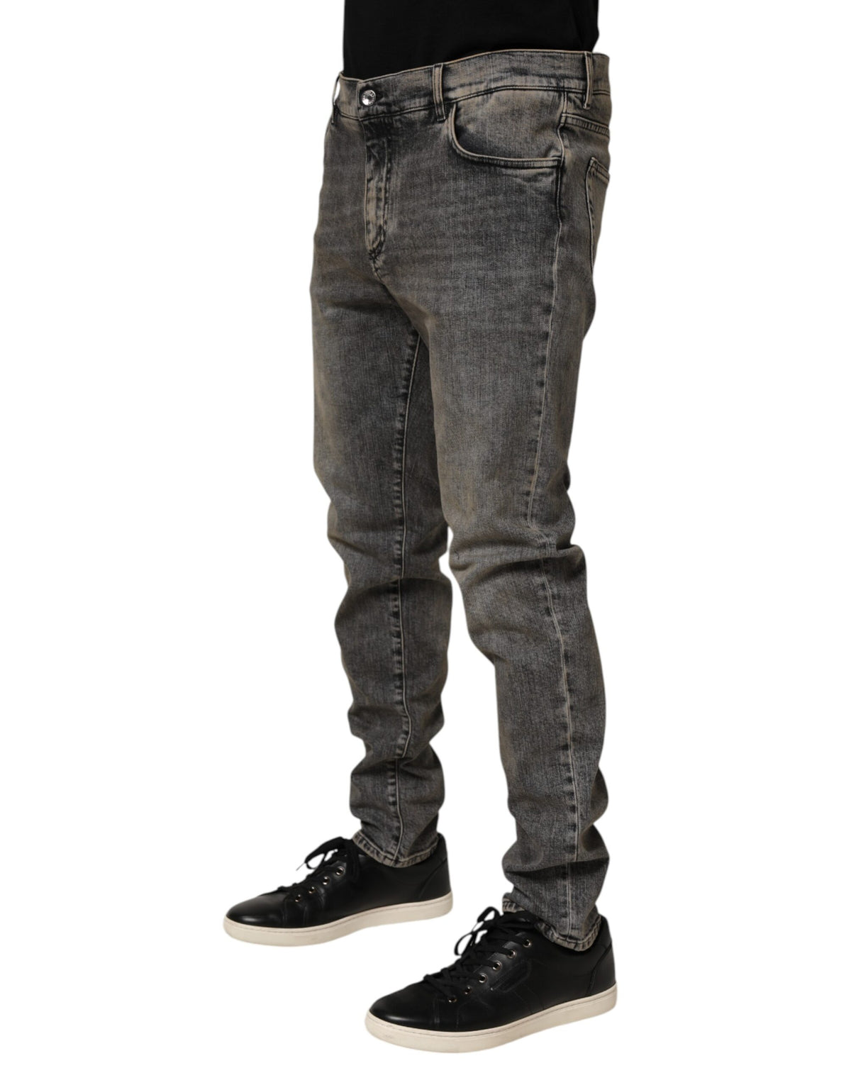 Dolce & Gabbana Gray Cotton Stretch Slim Fit Men Denim Men's Jeans