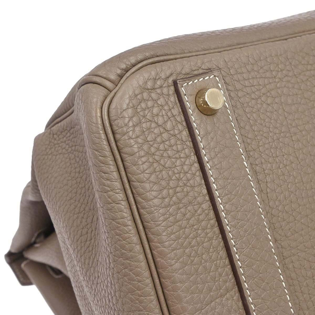 Hermes Birkin Etoupe Togo With Gold Hardware Gray Calfskin Handbag (Pre-Owned)