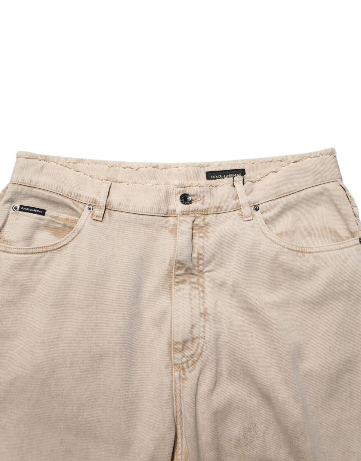 Dolce & Gabbana Beige Cotton Straight Denim Trouser Men's Jeans