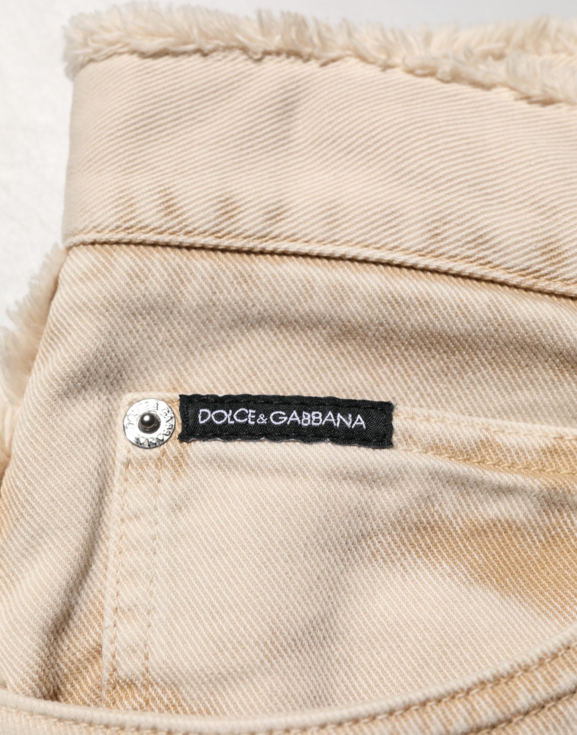 Dolce & Gabbana Beige Cotton Straight Denim Trouser Men's Jeans