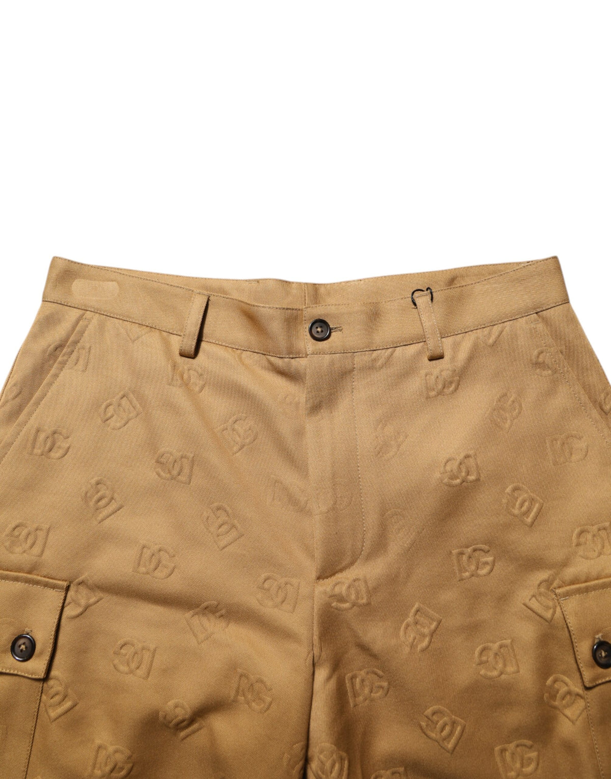 Dolce & Gabbana Brown Cotton Stretch Logo CargoBermuda Men's Shorts