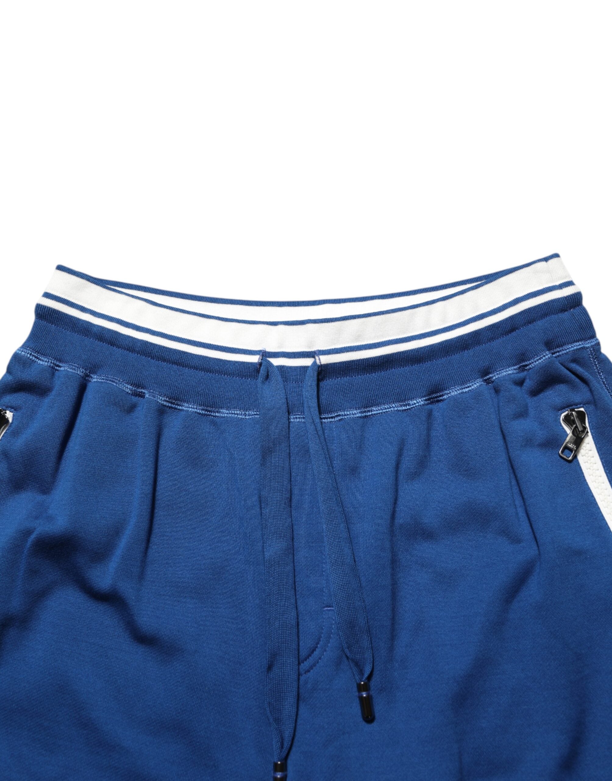 Dolce & Gabbana Blue Cotton Blend Bermuda Sweatpants Men's Shorts