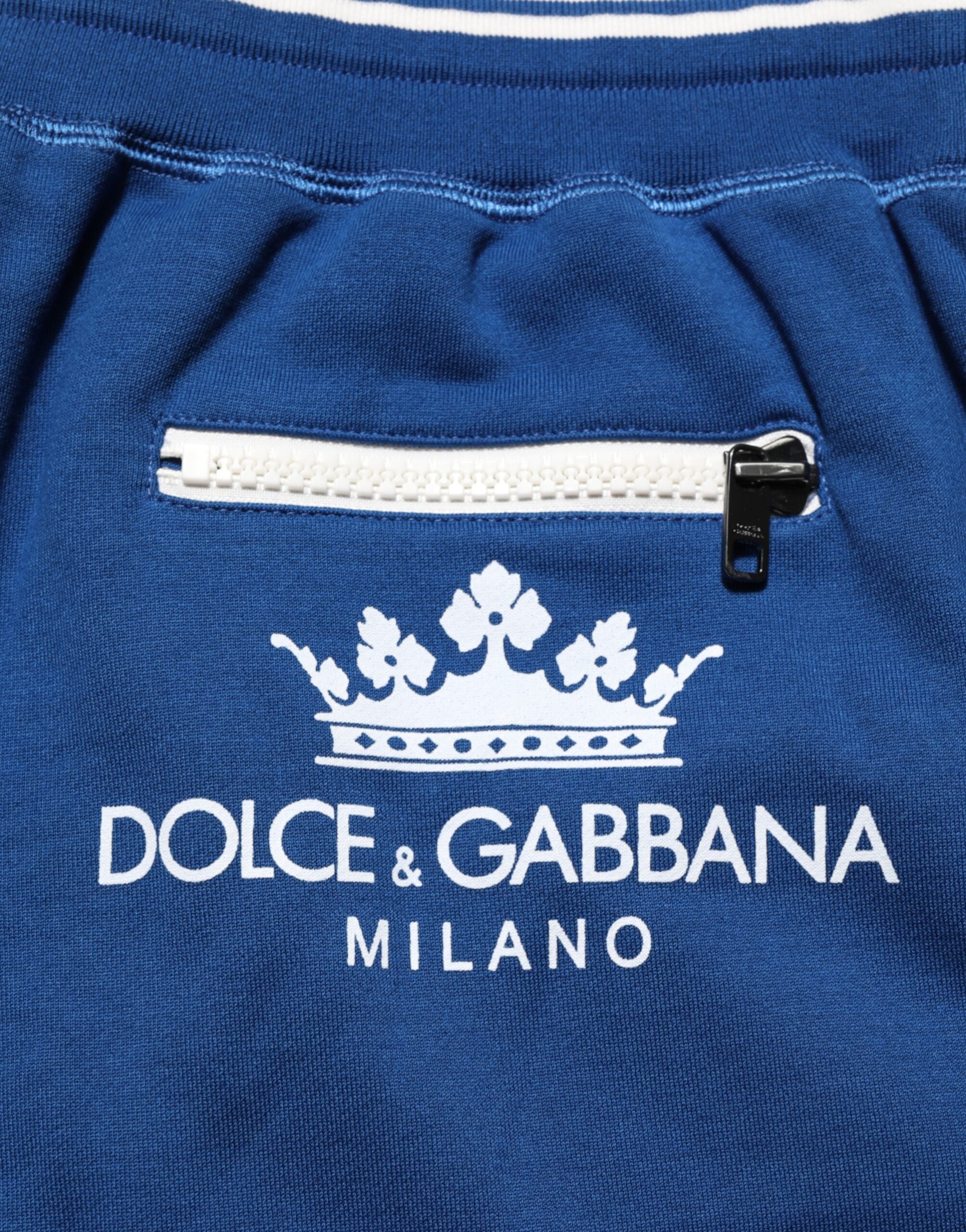 Dolce & Gabbana Blue Cotton Blend Bermuda Sweatpants Men's Shorts