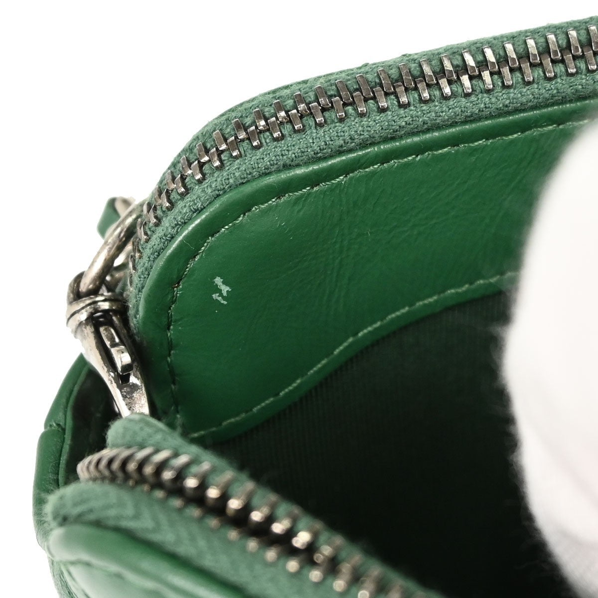 Chanel Gabrielle Double Zip Clutch With Chain Quilted Goatskin And Patent Green Leather Clutche & Pouche Bag (Pre-Owned)