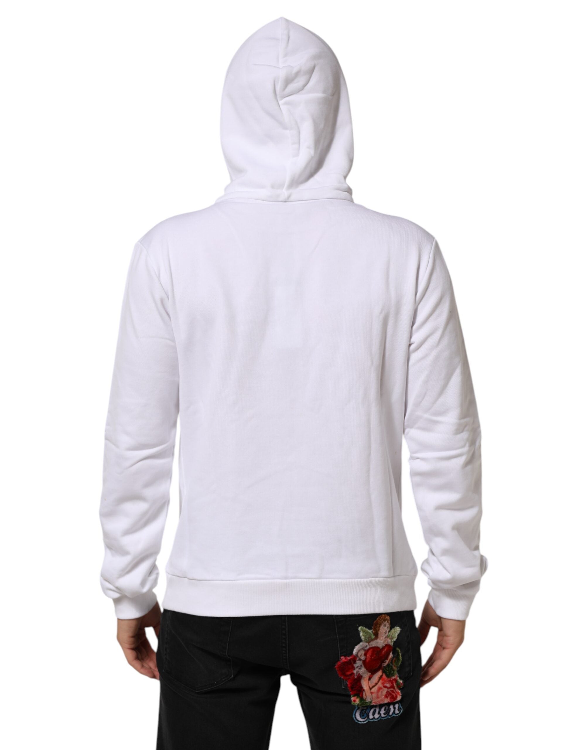 Dolce & Gabbana White Sacred Heart Hooded Sweatshirt Men's Sweater (Pre-Owned)