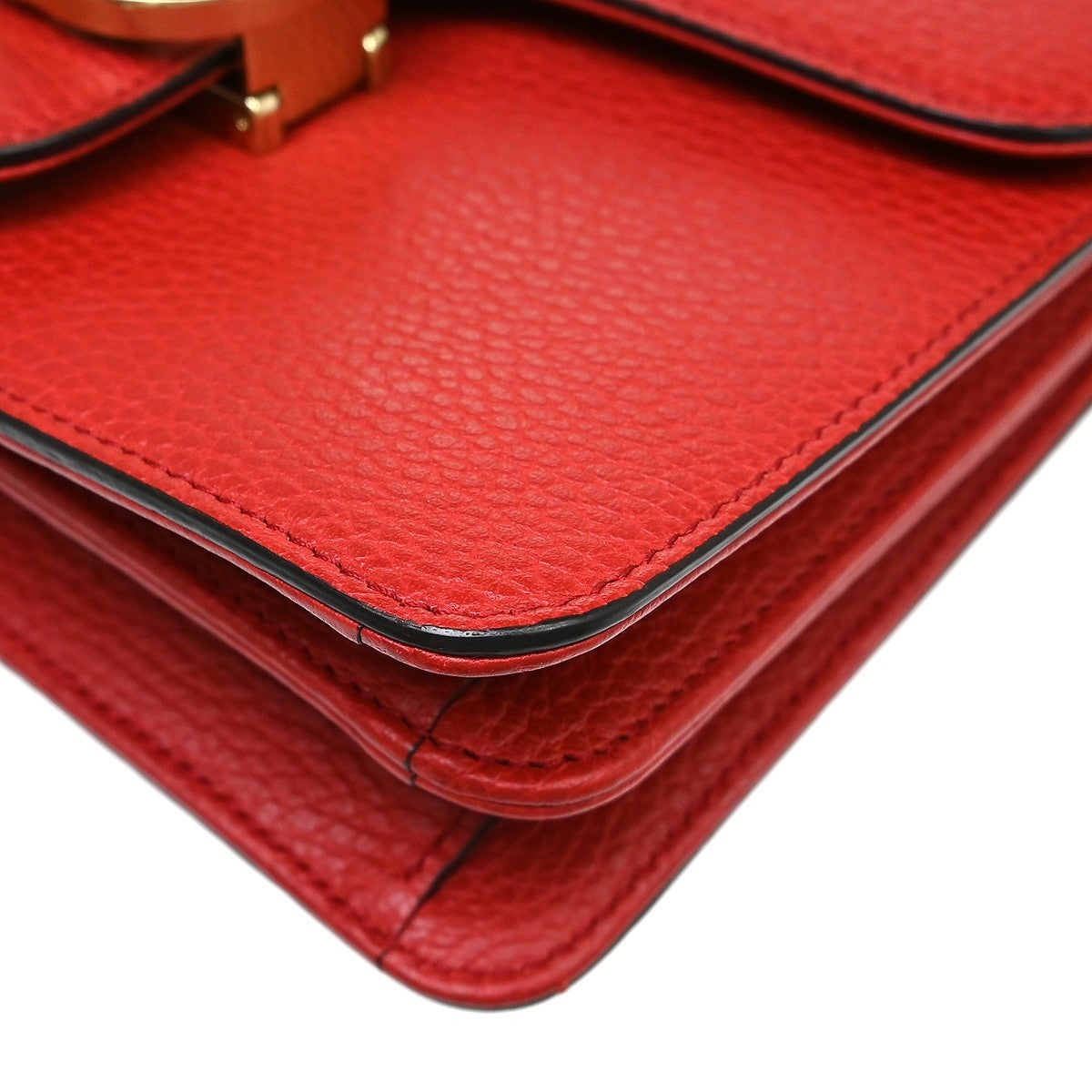Gucci Interlocking Leather Red Leather Shoulder Bag Bag (Pre-Owned)