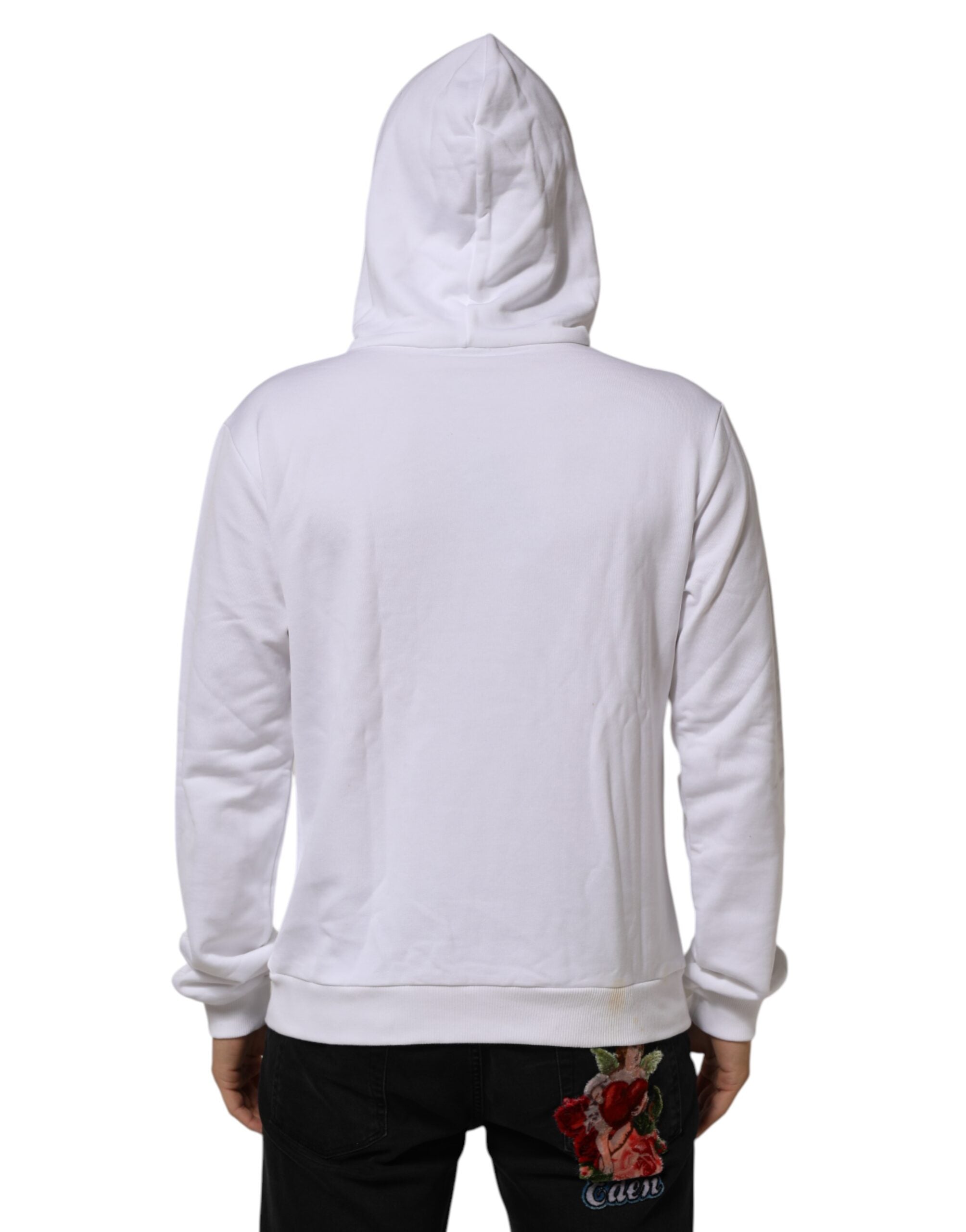 Dolce & Gabbana White Sacred Heart Hooded Sweatshirt Men's Sweater (Pre-Owned)
