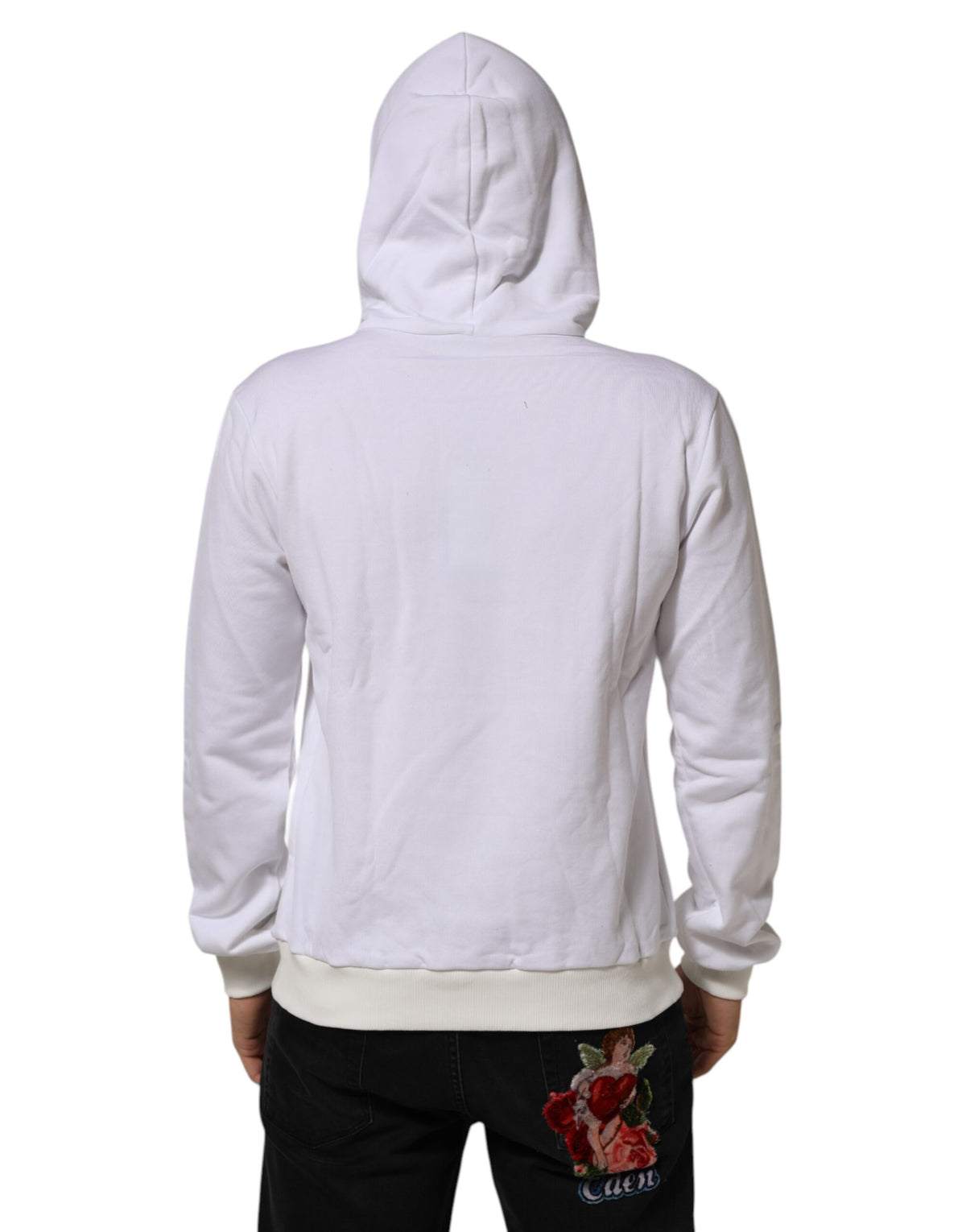 Dolce & Gabbana White Sacred Heart Hooded Sweatshirt Men's Sweater (Pre-Owned)