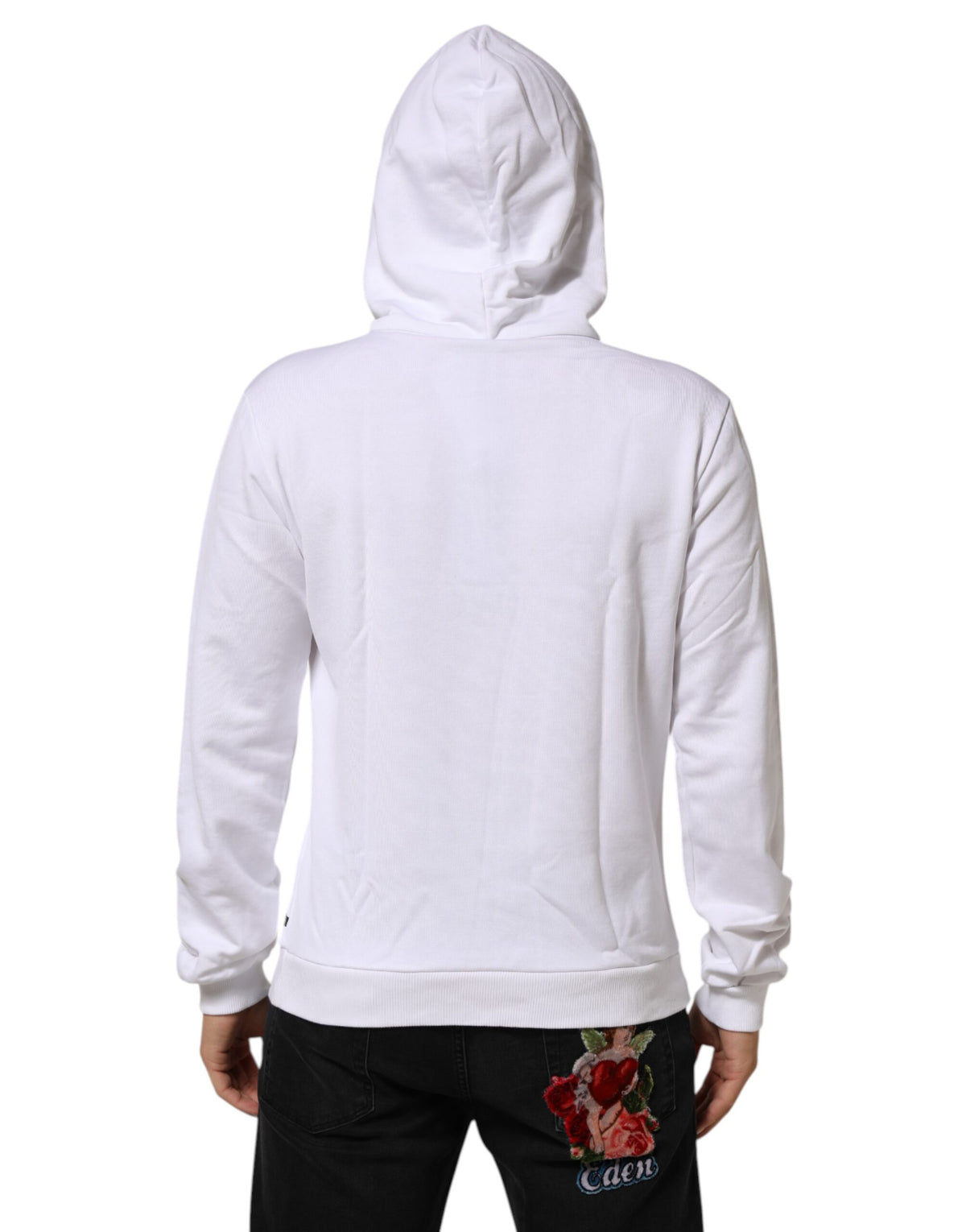 Dolce & Gabbana White Sacred Heart Hooded Sweatshirt Men's Sweater (Pre-Owned)