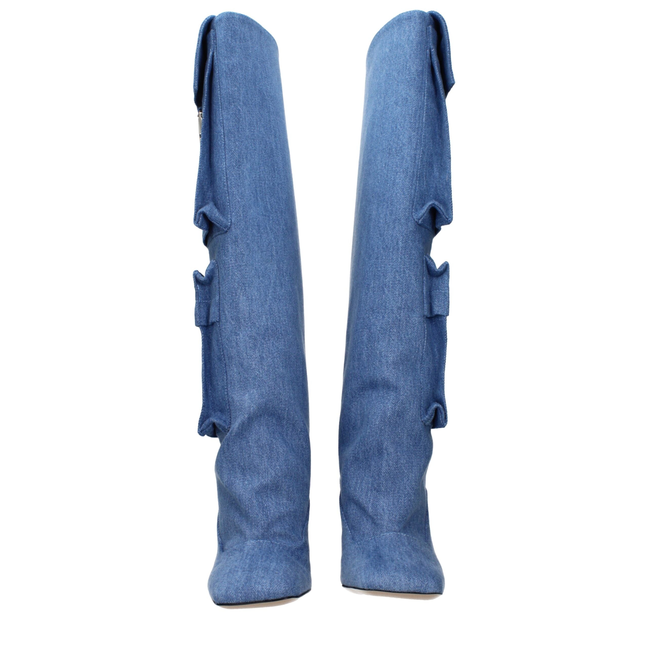 The Attico Light Blue Fabric Women's Boots