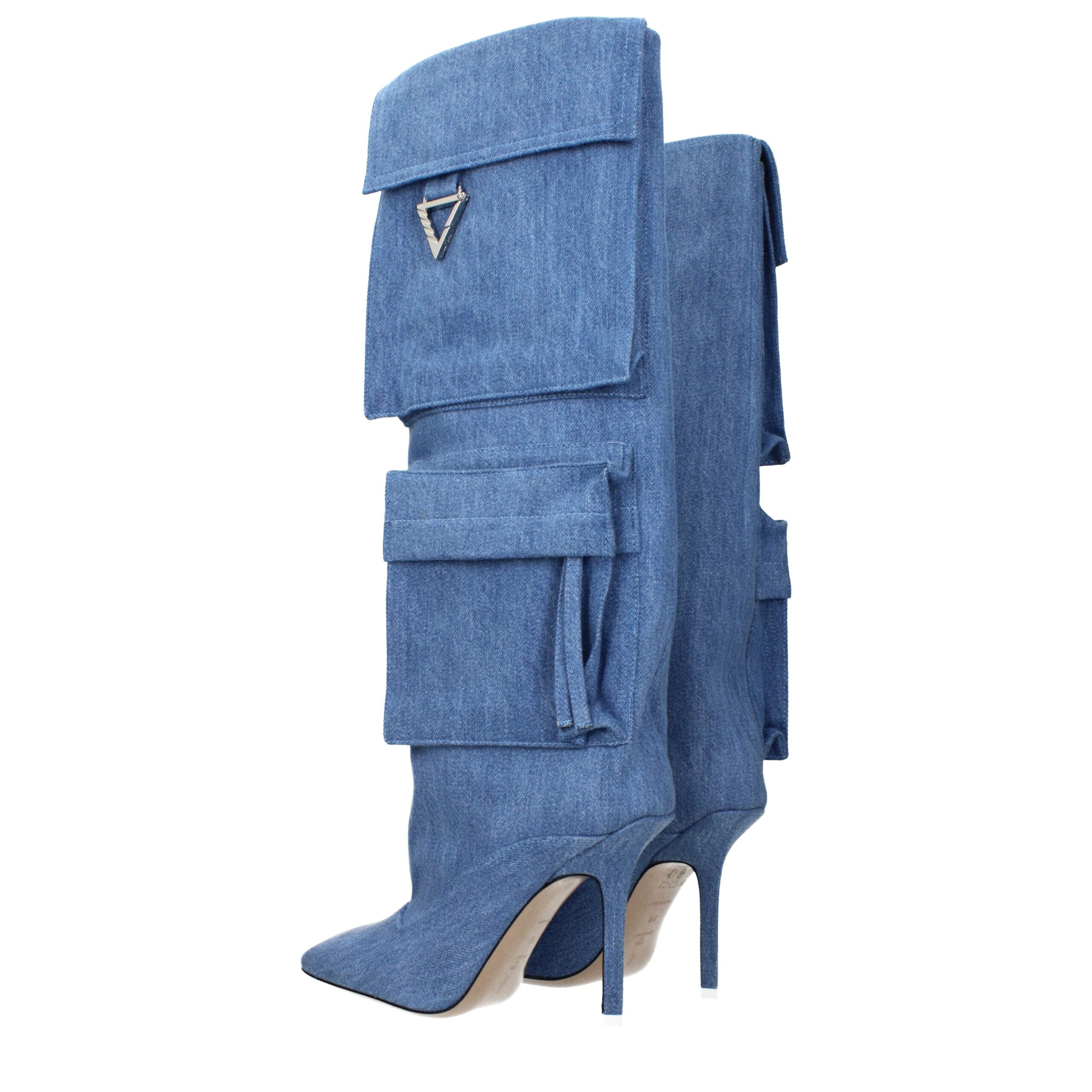 The Attico Light Blue Fabric Women's Boots