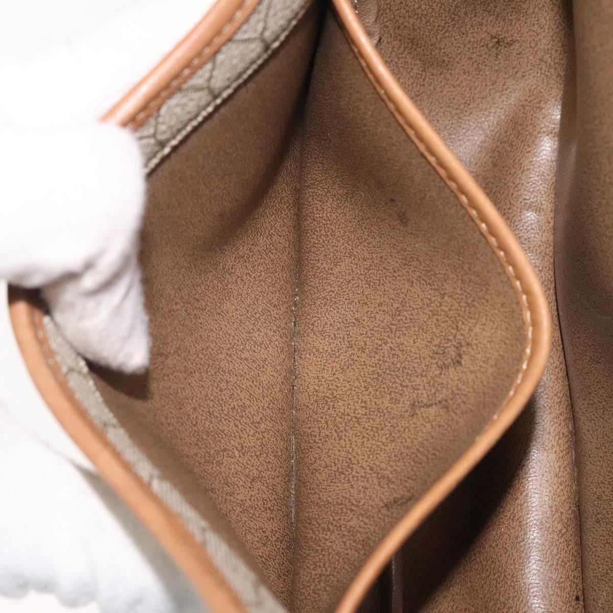 Christian Dior Vintage Honeycomb Flap Canvas And Leather Beige Canvas Shoulder Bag Bag (Pre-Owned)