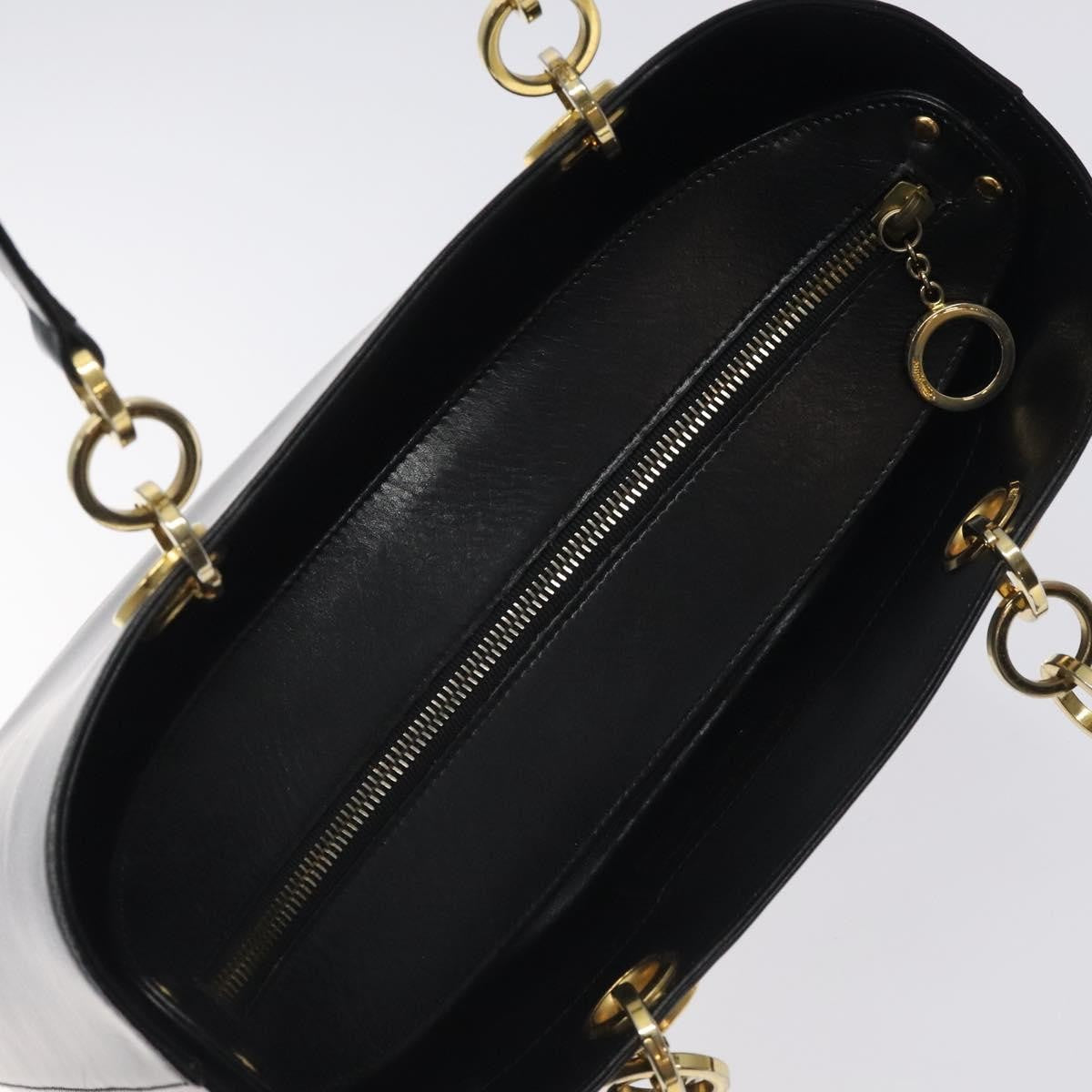 Salvatore Ferragamo Vintage Leather Black Leather Tote Bag Bag (Pre-Owned)