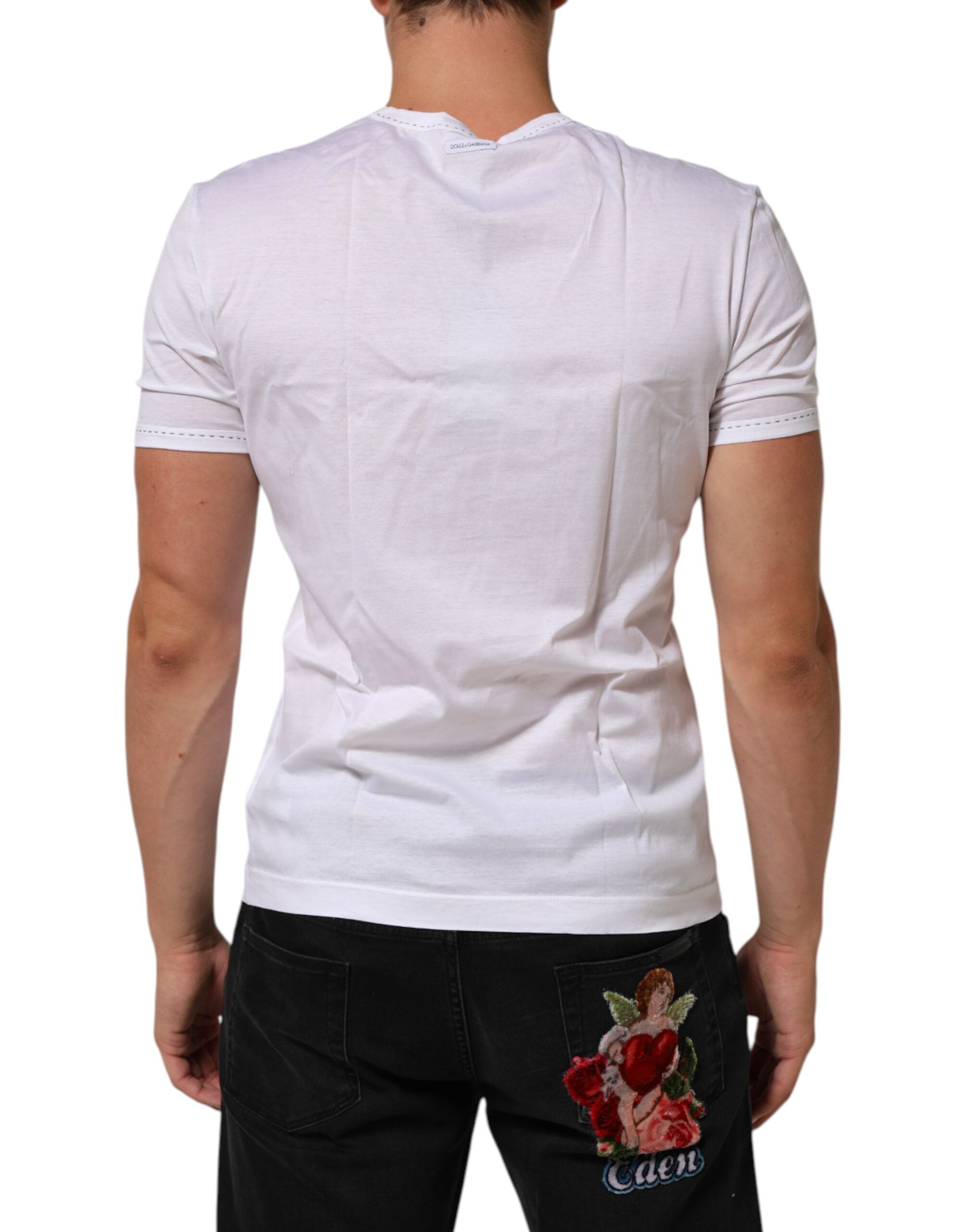 Dolce & Gabbana White Cotton Crew Neck Underwear Tee Men's T-shirt (Pre-Owned)