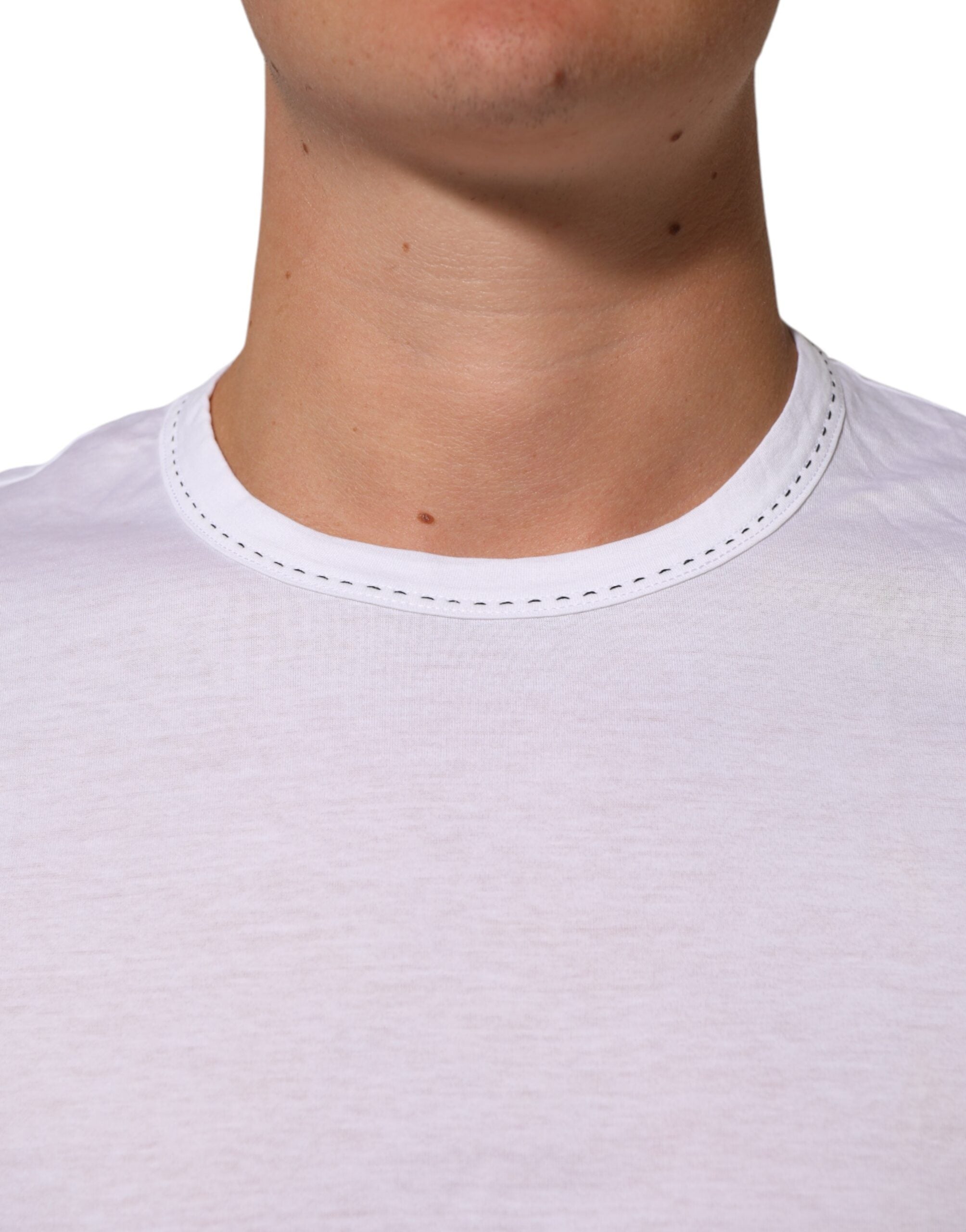 Dolce & Gabbana White Cotton Crew Neck Underwear Tee Men's T-shirt (Pre-Owned)