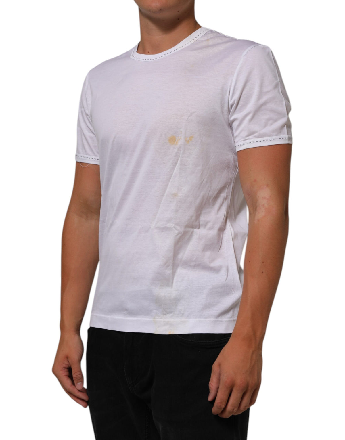 Dolce & Gabbana White Cotton Crew Neck Underwear Tee Men's T-shirt (Pre-Owned)