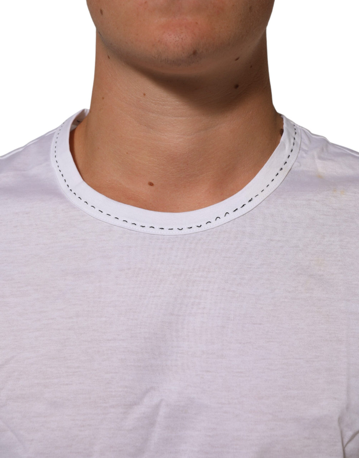 Dolce & Gabbana White Cotton Crew Neck Underwear Tee Men's T-shirt (Pre-Owned)