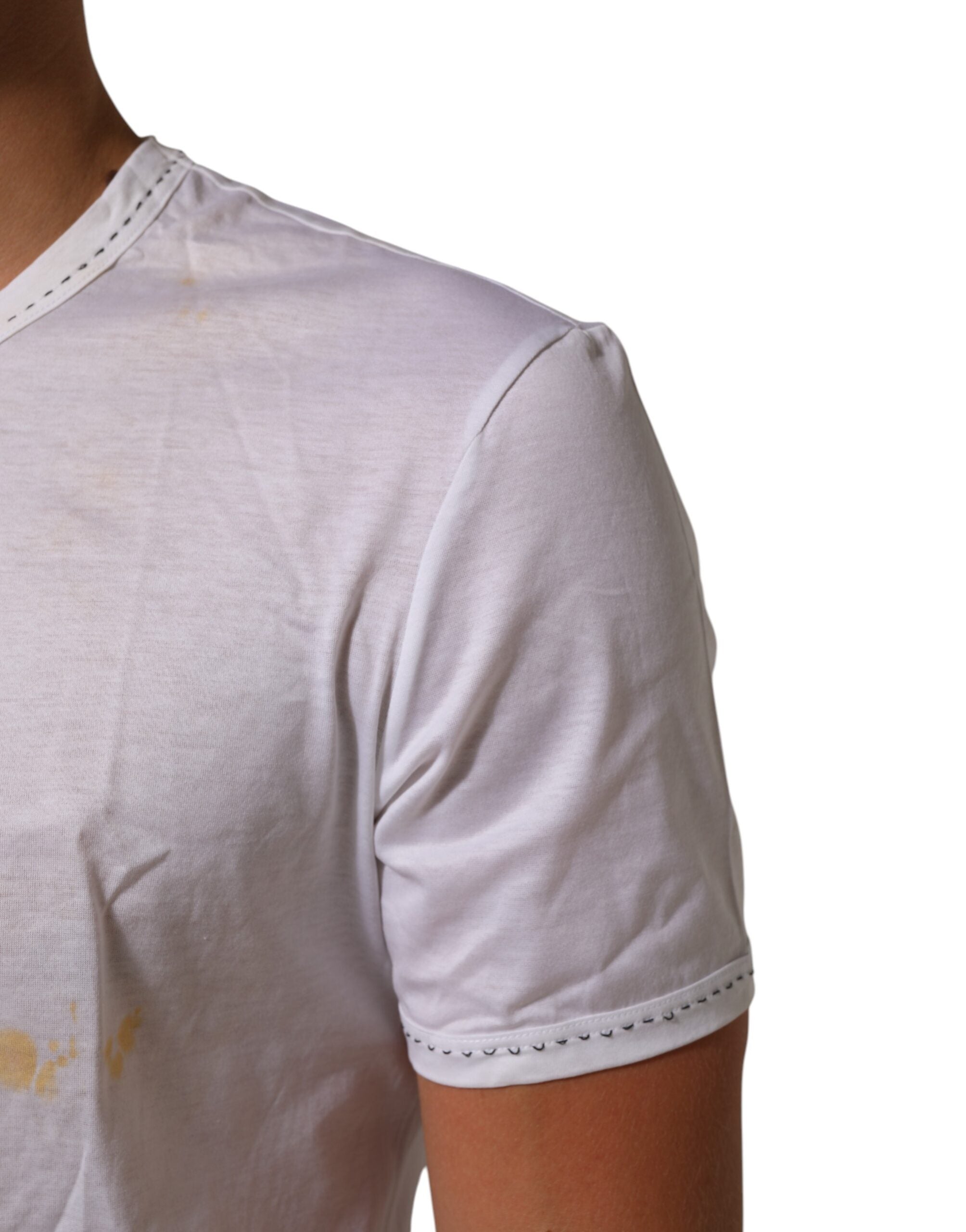 Dolce & Gabbana White Cotton Crew Neck Underwear Tee Men's T-shirt (Pre-Owned)