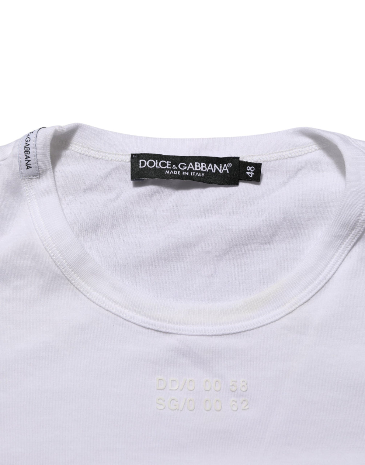 Dolce & Gabbana White Cotton Pocket Crew Neck Men Tee Men's T-shirt (Pre-Owned)