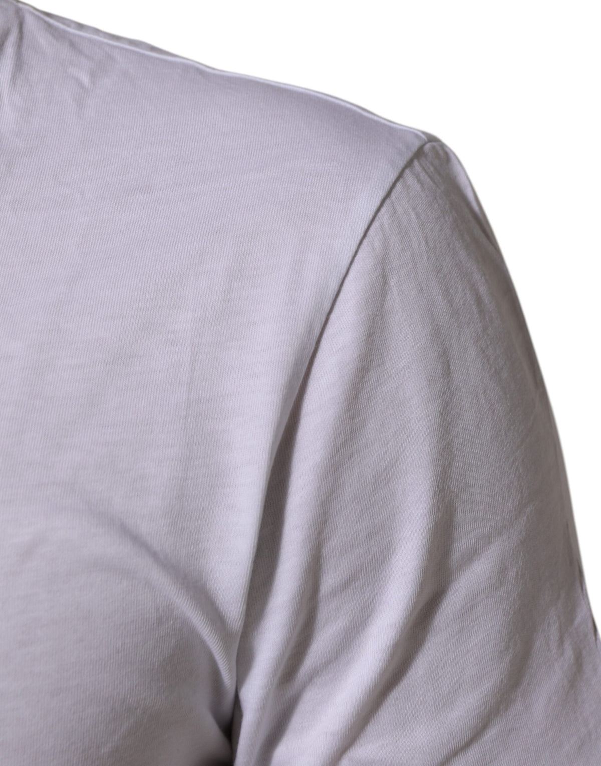 Dolce & Gabbana White Cotton Logo Print Crew Neck Men's T-shirt