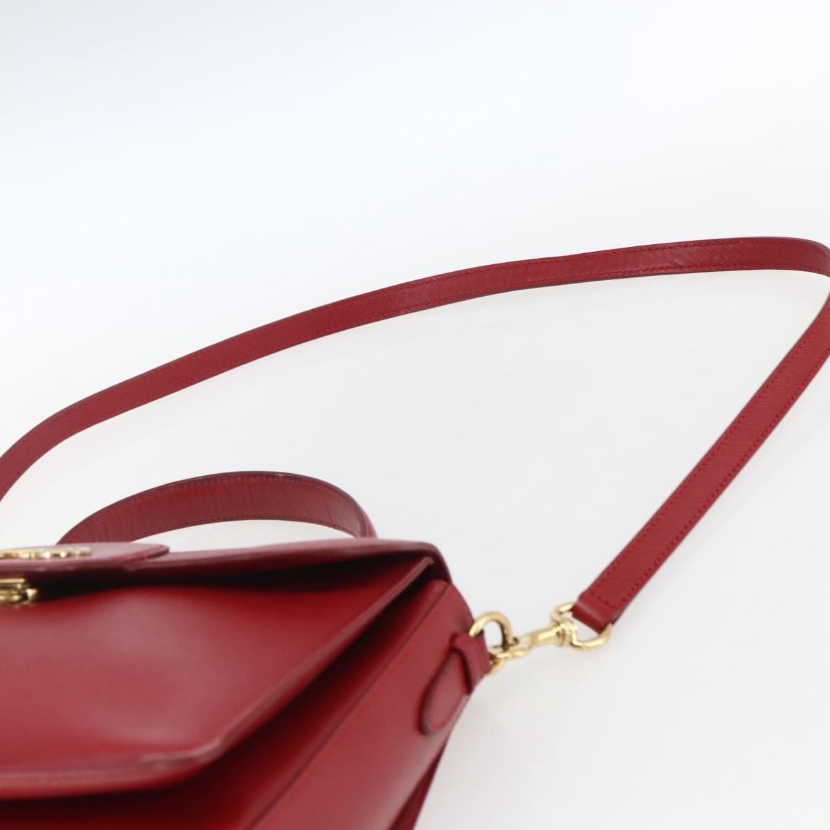 Salvatore Ferragamo Gancini Leather Red Leather Handbag (Pre-Owned)