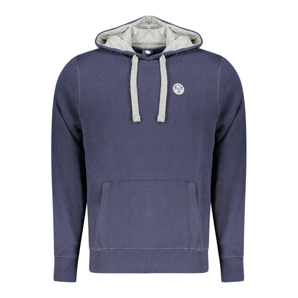 North Sails Blue Cotton Men's Hooded Men's Sweatshirt