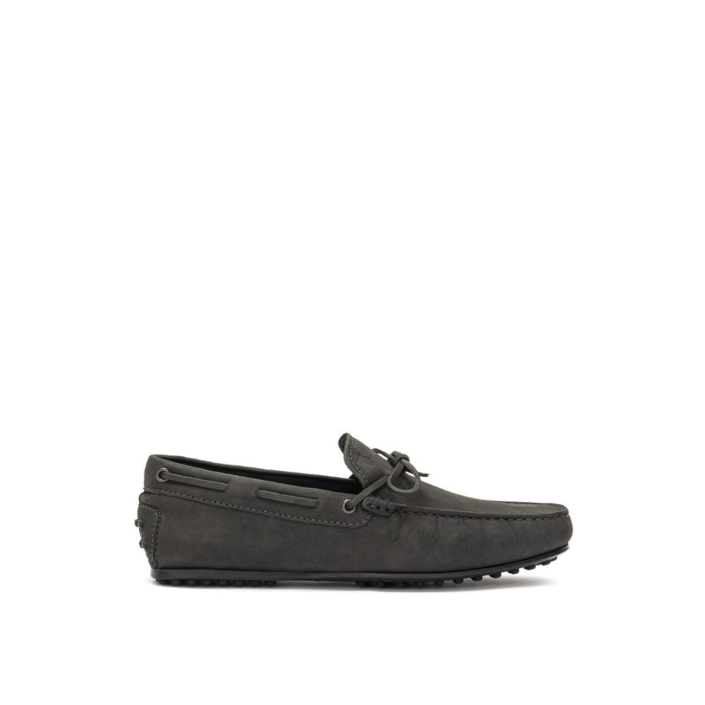 Tod's Gray Nubuc Leather Men's Moccassin
