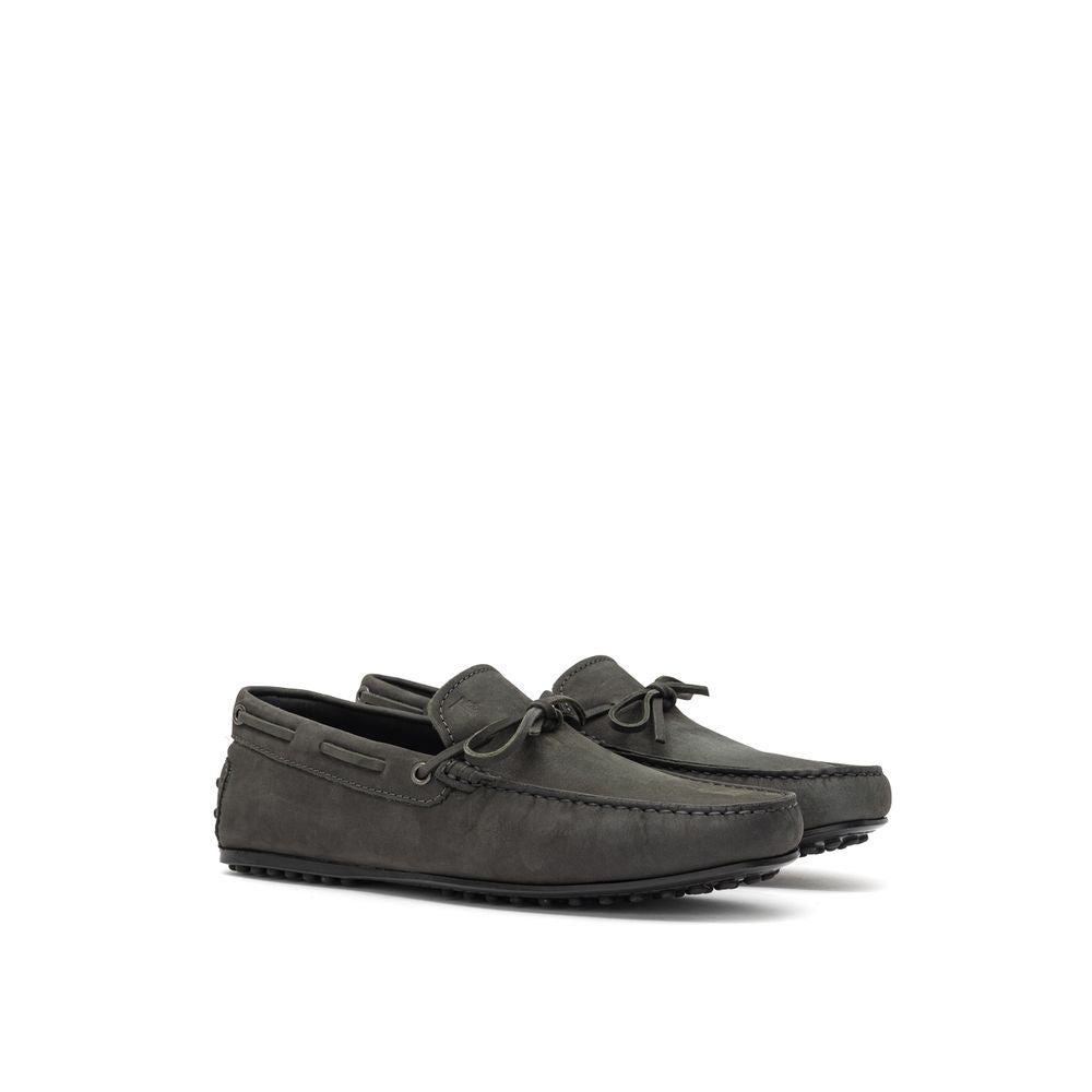 Tod's Gray Nubuc Leather Men's Moccassin