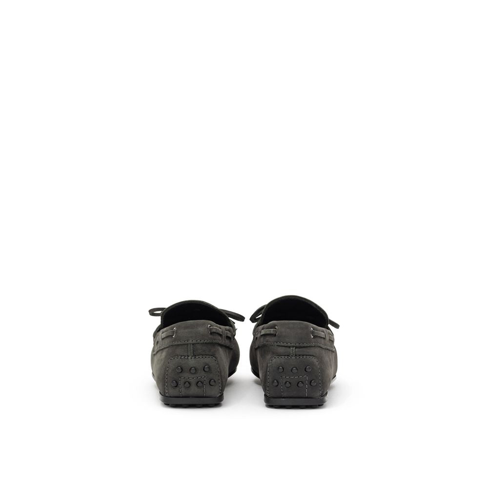 Tod's Gray Nubuc Leather Men's Moccassin