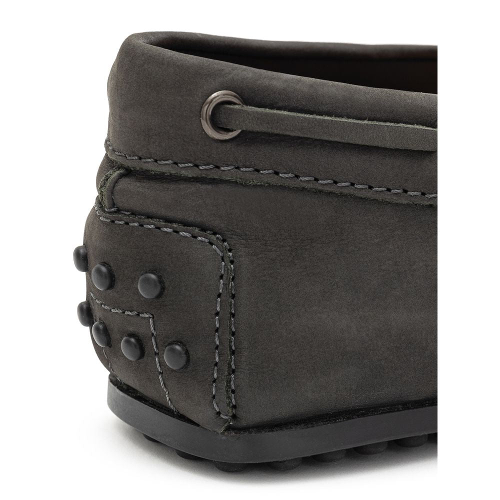 Tod's Gray Nubuc Leather Men's Moccassin