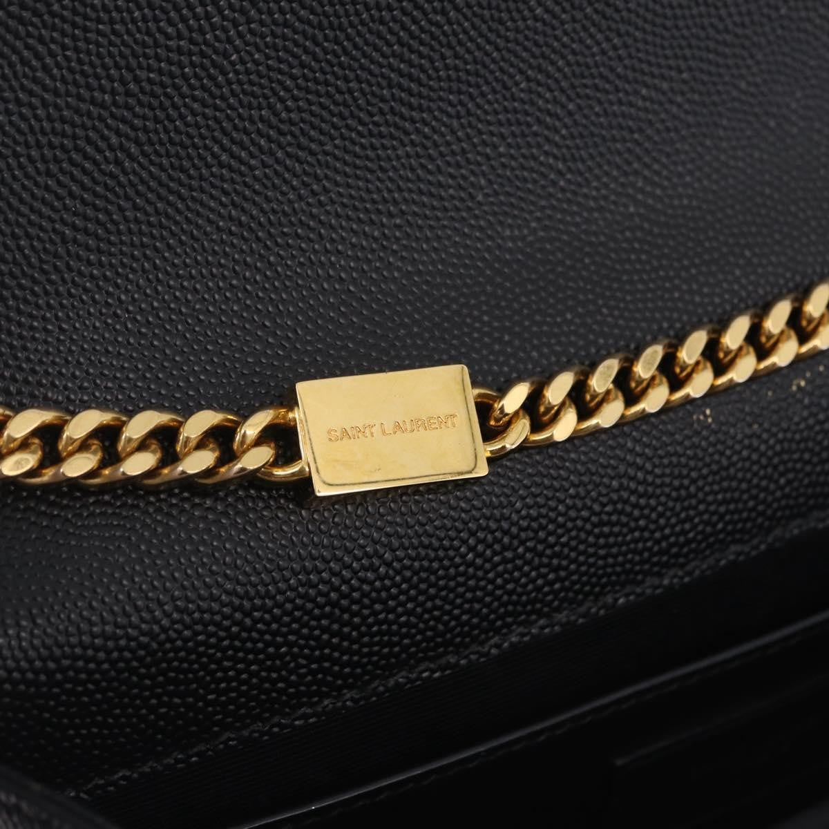 Saint Laurent Classic Monogram Leather Black Leather Crossbody Bag Bag (Pre-Owned)